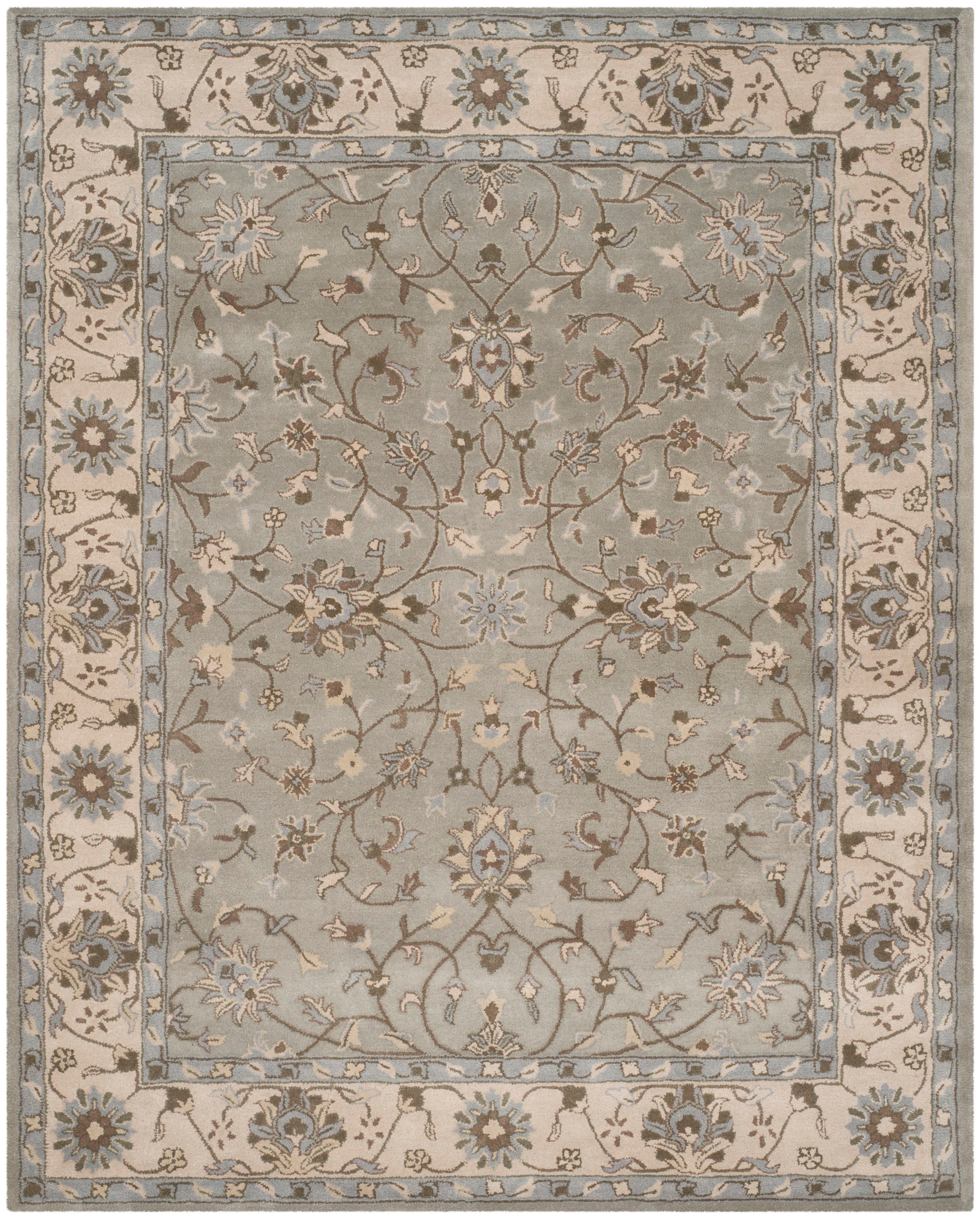 Safavieh Heritage Royal 9 X 12 (ft) Wool Beige/Gray Indoor Floral