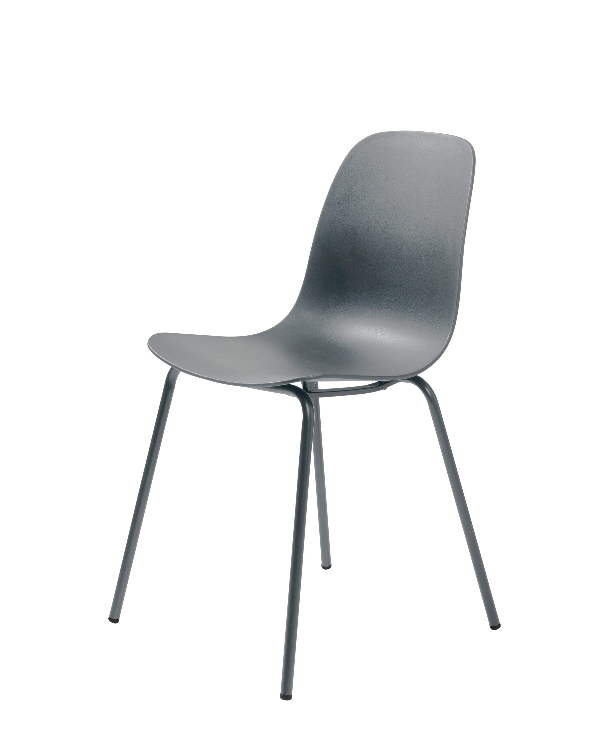  WT-3791-GRY Set of 2 PVC Chairs with Matching Steel Legs, Grey