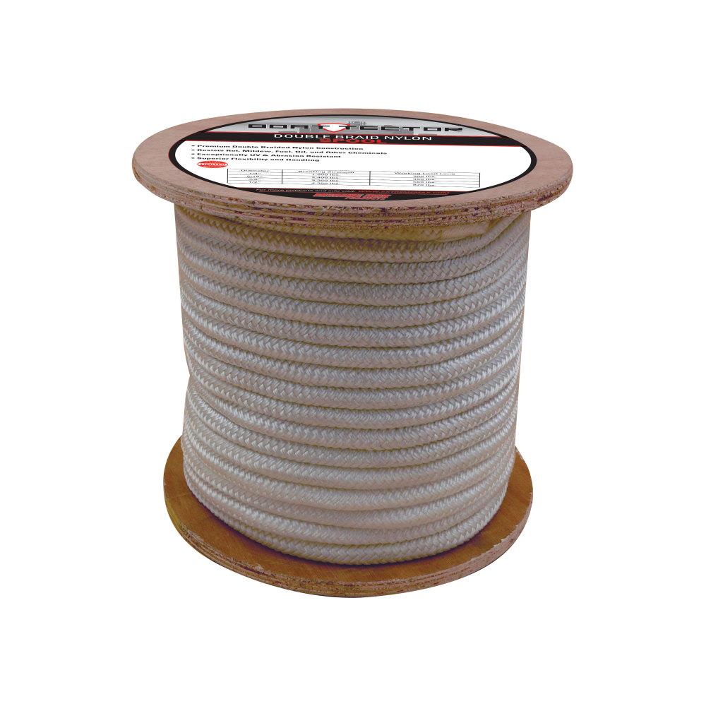 Extreme Max BoatTector Double Braid Nylon Rope- 1/4-in x 600-ft, White at