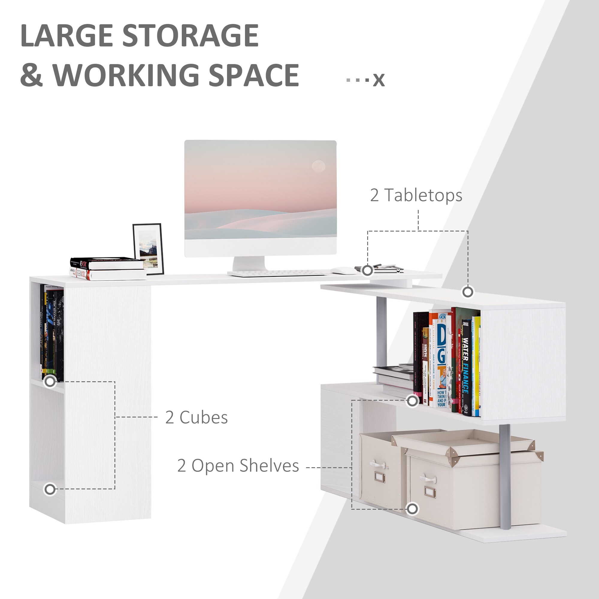 HomCom 836-072WT desks - View #8