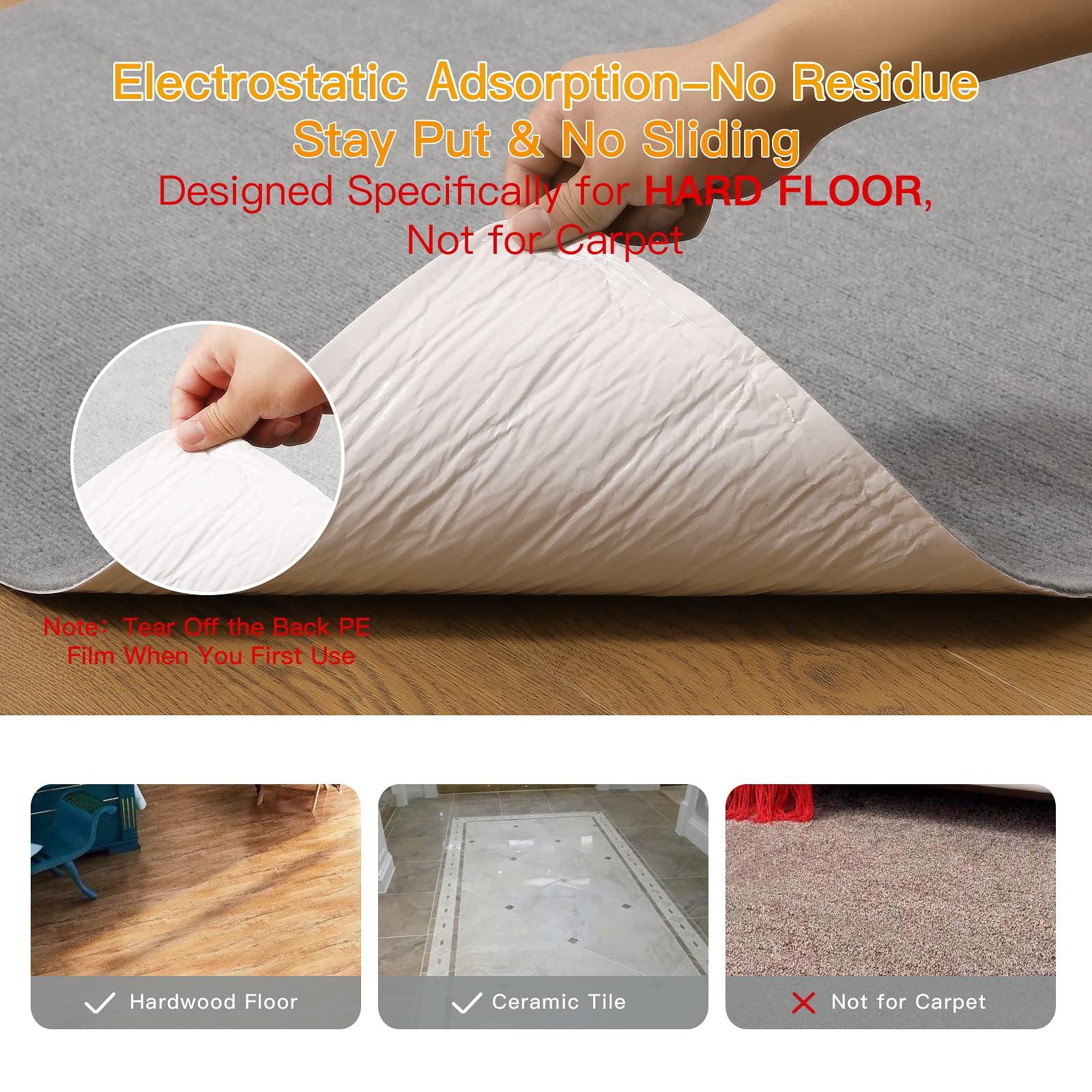 SenQWFa Office Chair Mat for Hardwood and Tile Floor 55 x 35 Inch Large ...