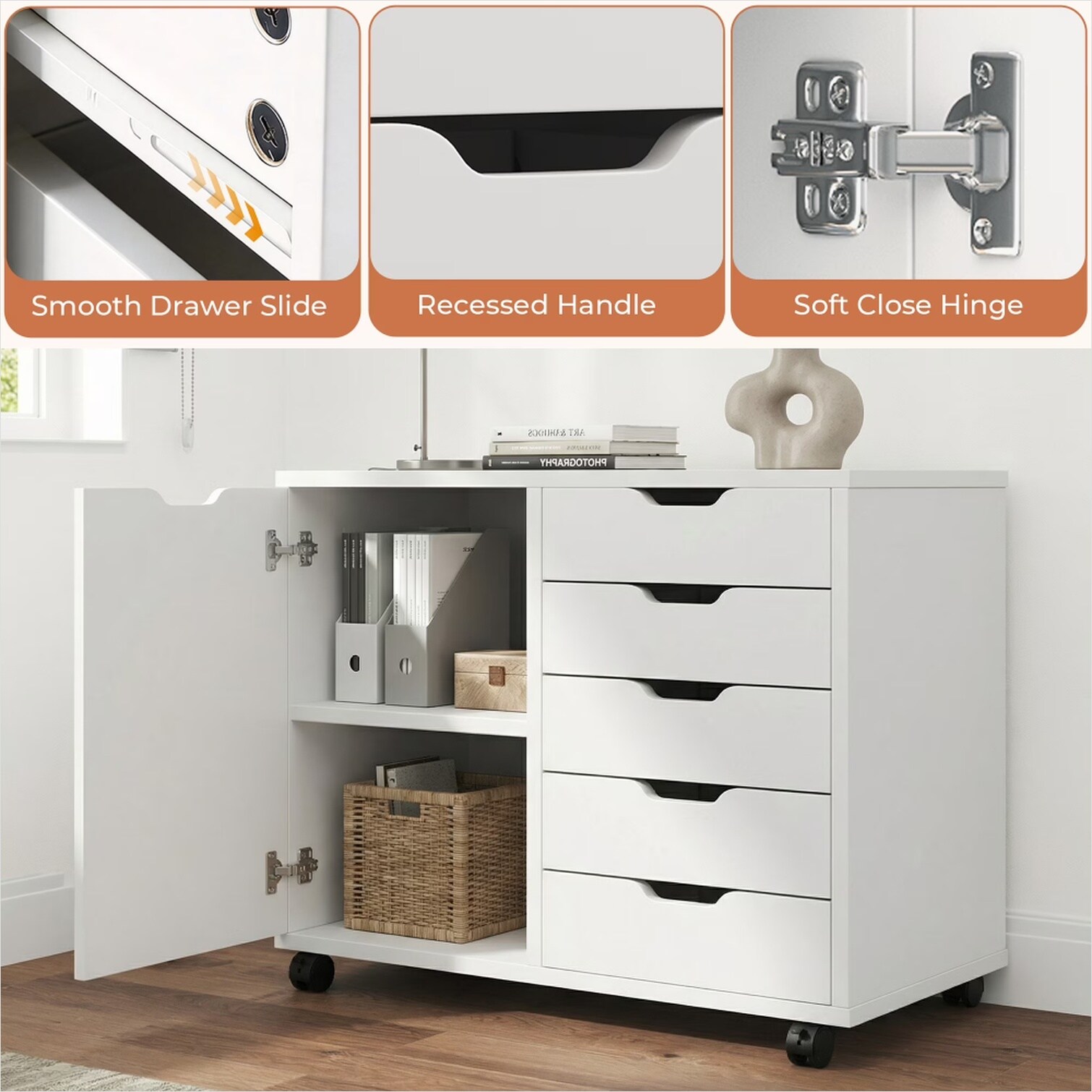 Watnature Cabinet featuring Shelving Adjustable Wood Storage Home ...