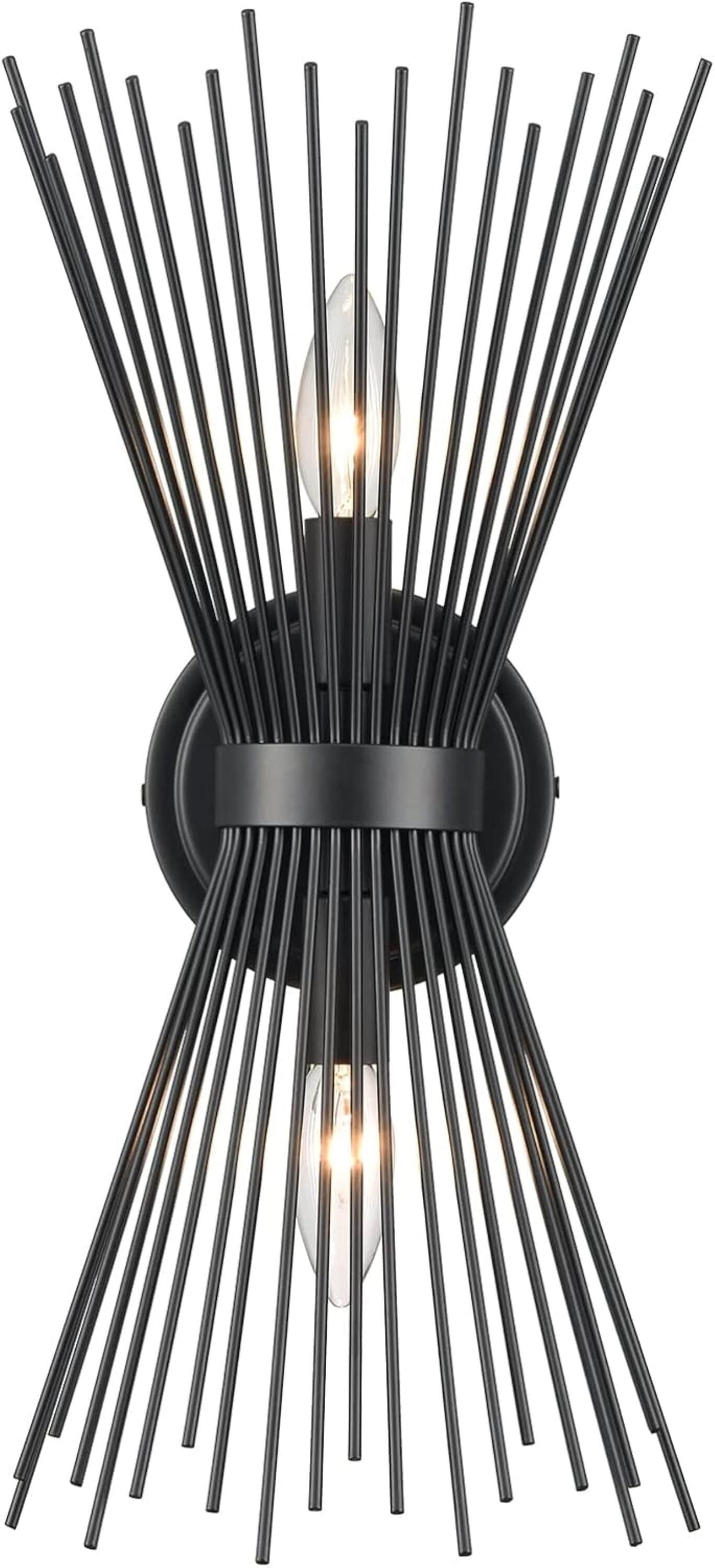 Claxy YO-T3083-2BU-BK Rustic/Industrial 8.3-in W 1 -Light Polished Black Industrial Wall Sconce