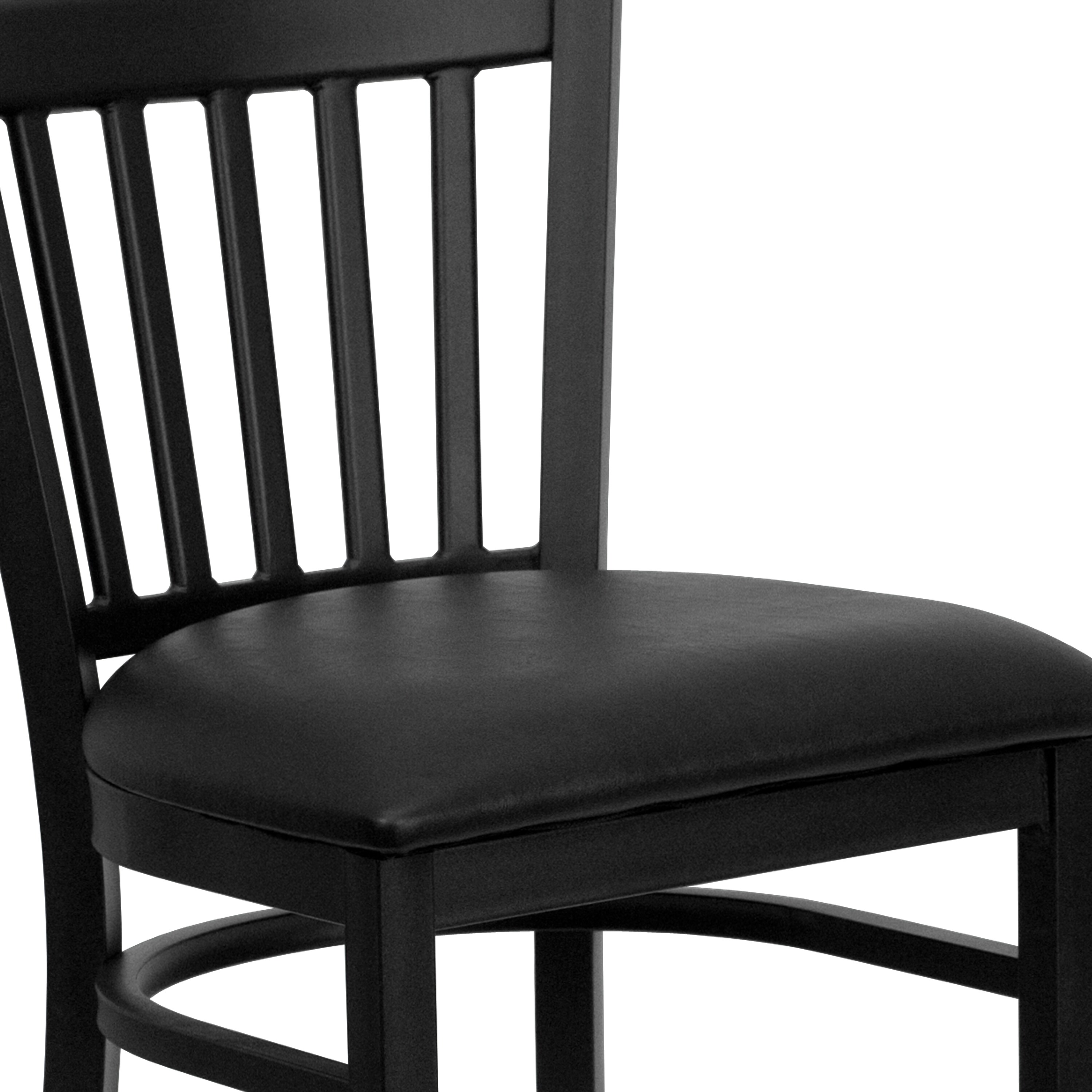 Hercules Series Chic Black Metal Barstool with Vinyl Seat