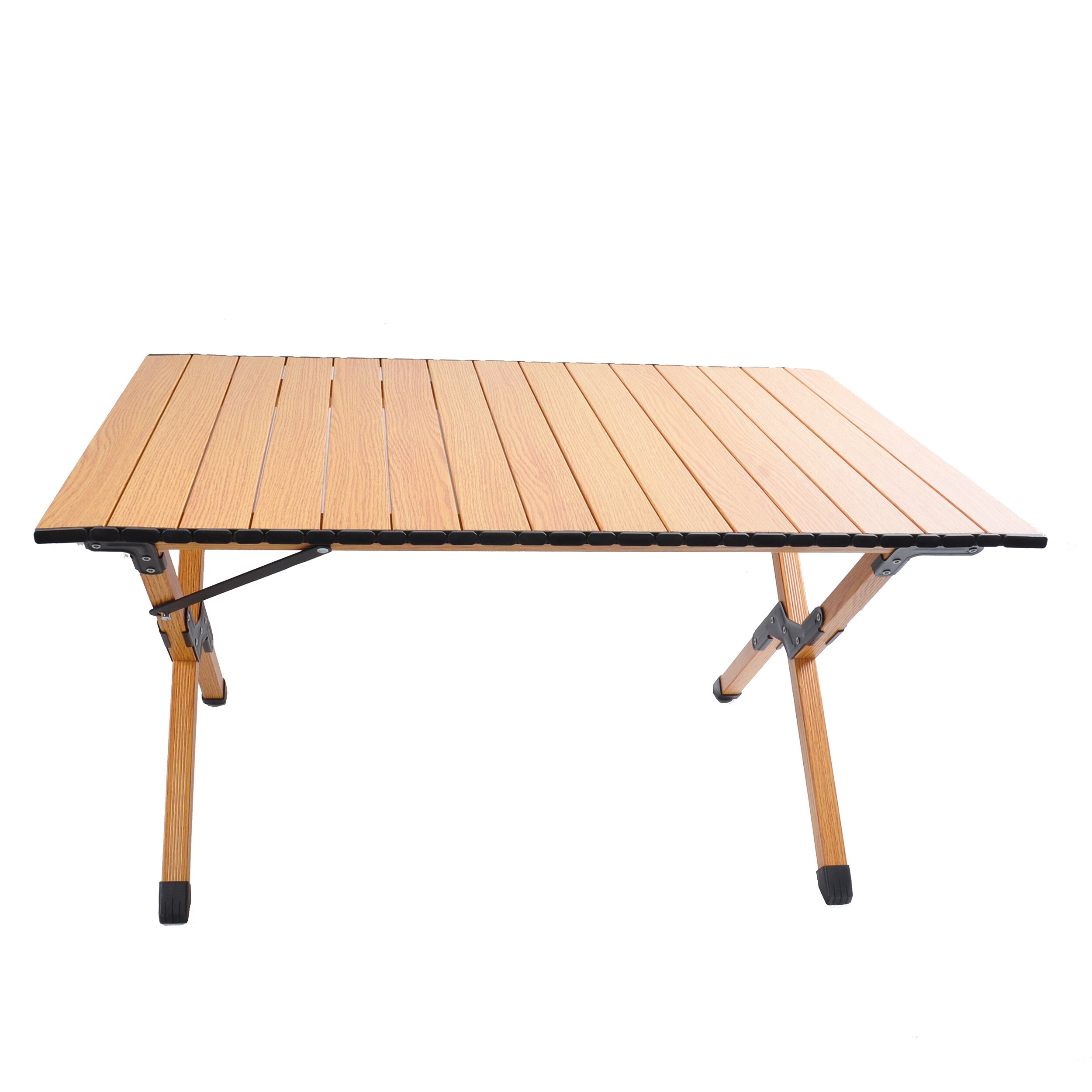 Kahomvis QD-QPW2-777 35.4-in Brown wood Rectangle Picnic Table