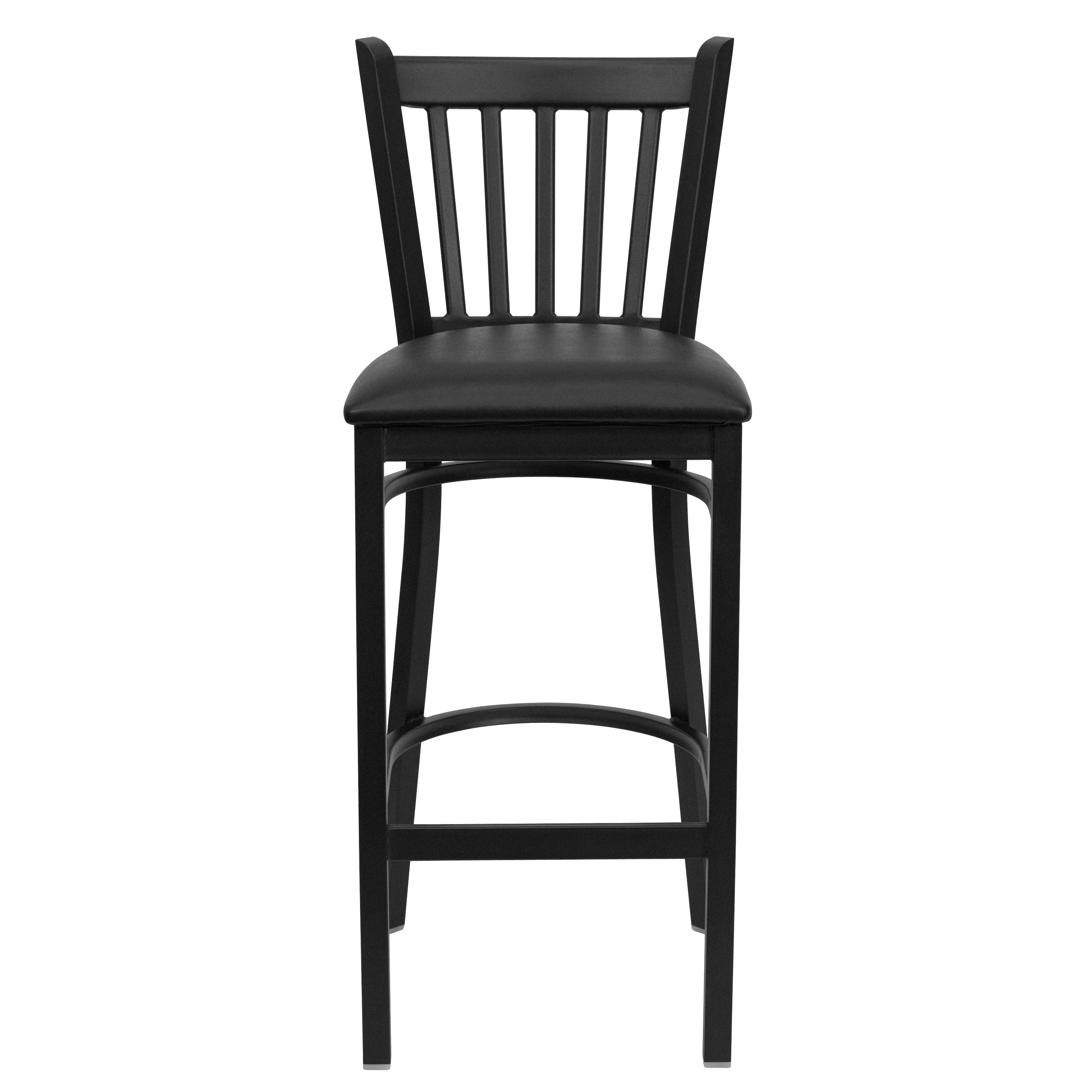 Hercules Series Chic Black Metal Barstool with Vinyl Seat