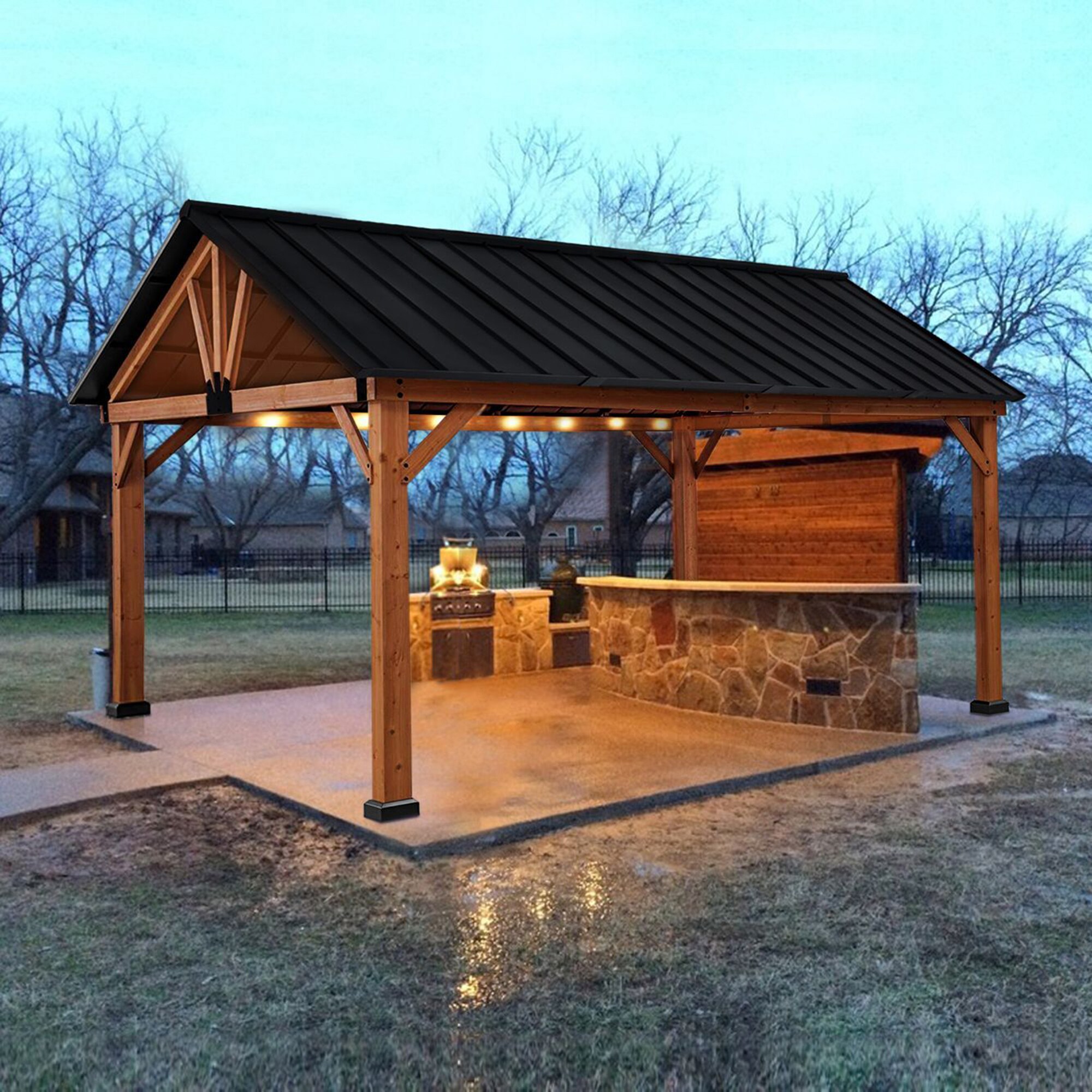Outsunny 84C-241 Wood-Resin-Gazebos - View #2