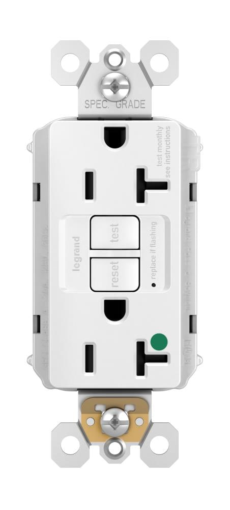 Legrand PT2097HGTRW Pass Seymour Plugtail 20 -Amp 125-volt Tamper Resistant GFCI Hospital Decorator Outlet , White