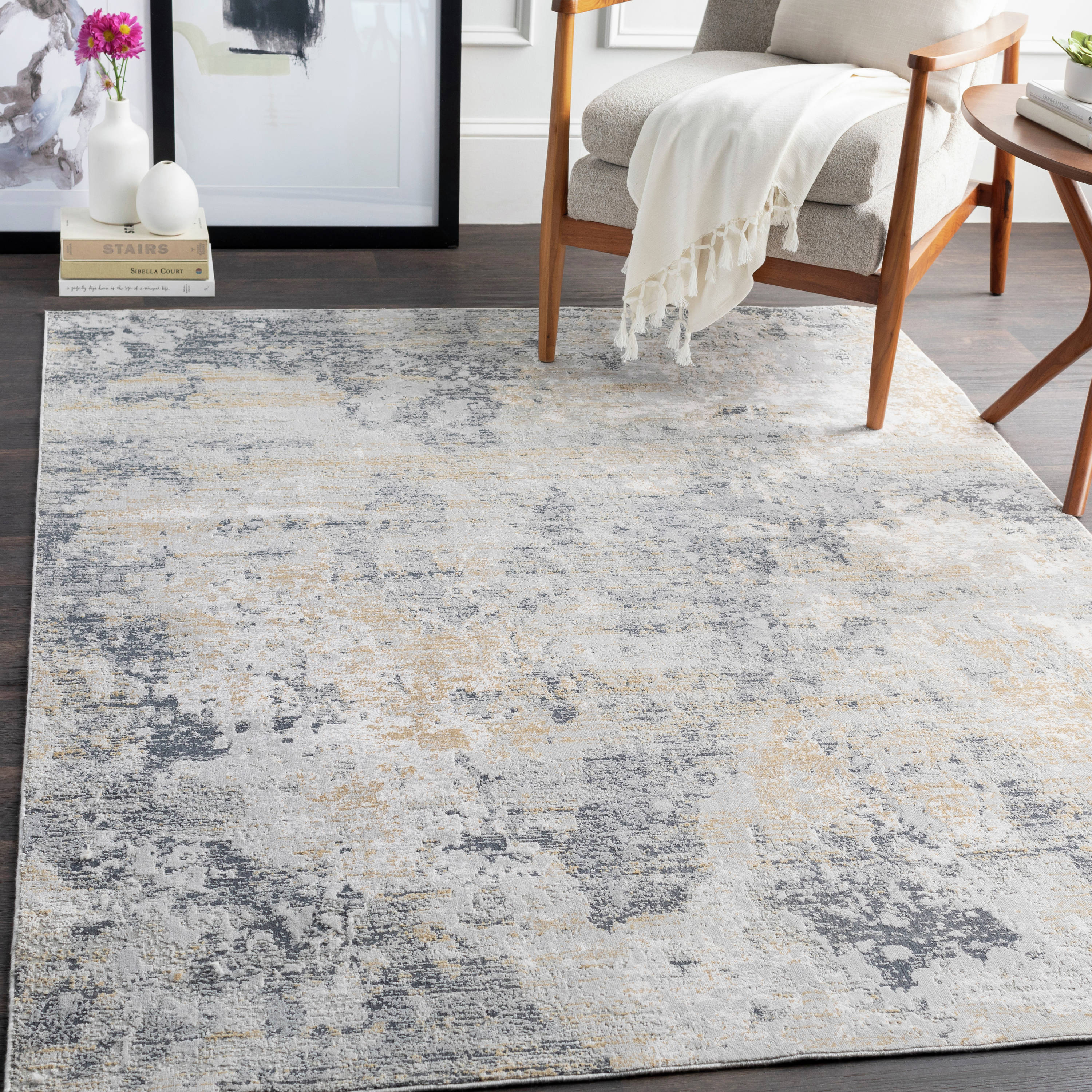 Surya MLN2303-2777 Milano 2 x 8 (ft) Flatweave Rayon Gray/Multi Rectangular Indoor Abstract Industrial Runner rug