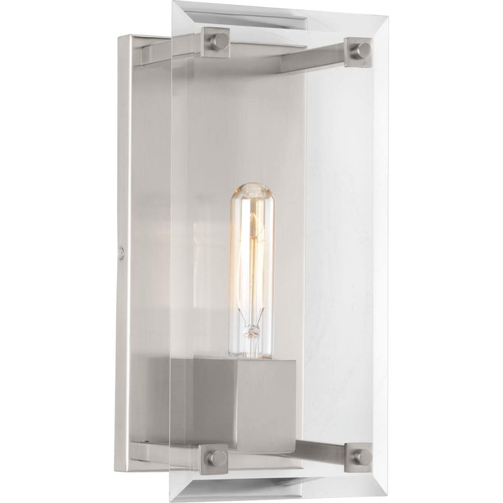 Progress Lighting P710017-009 Hobbs 6-in W 1-Light Brushed Nickel Transitional Wall Sconce