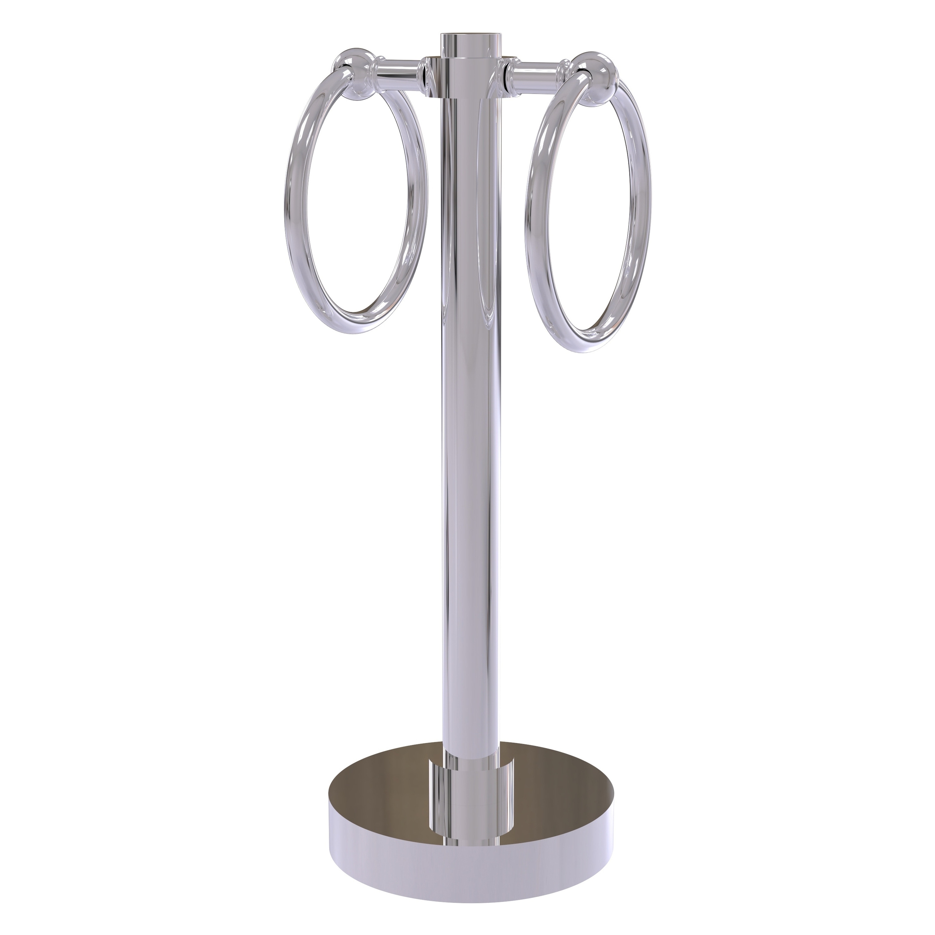 Allied Brass 953-PC Polished Chrome Freestanding countertop Double Towel Ring