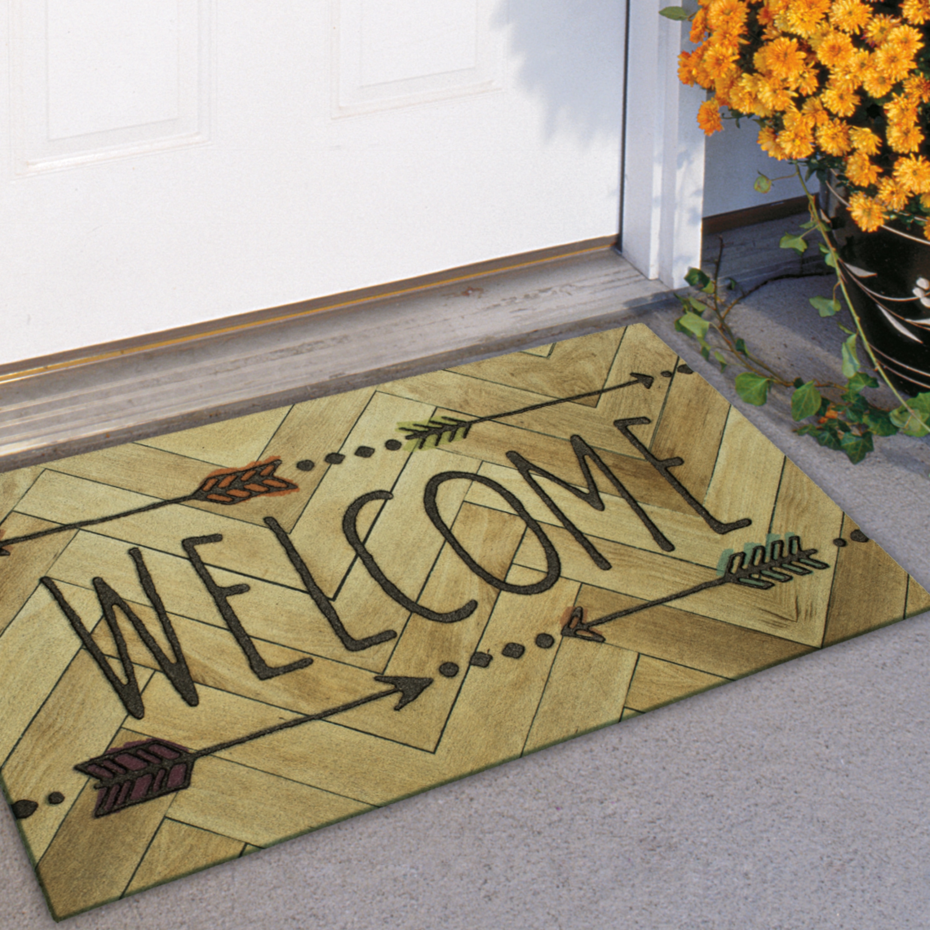 Mohawk Home 4933-17977-18X30 2-ft x 3-ft Brown Recycled rubber Rectangular Outdoor Decorative Door mat