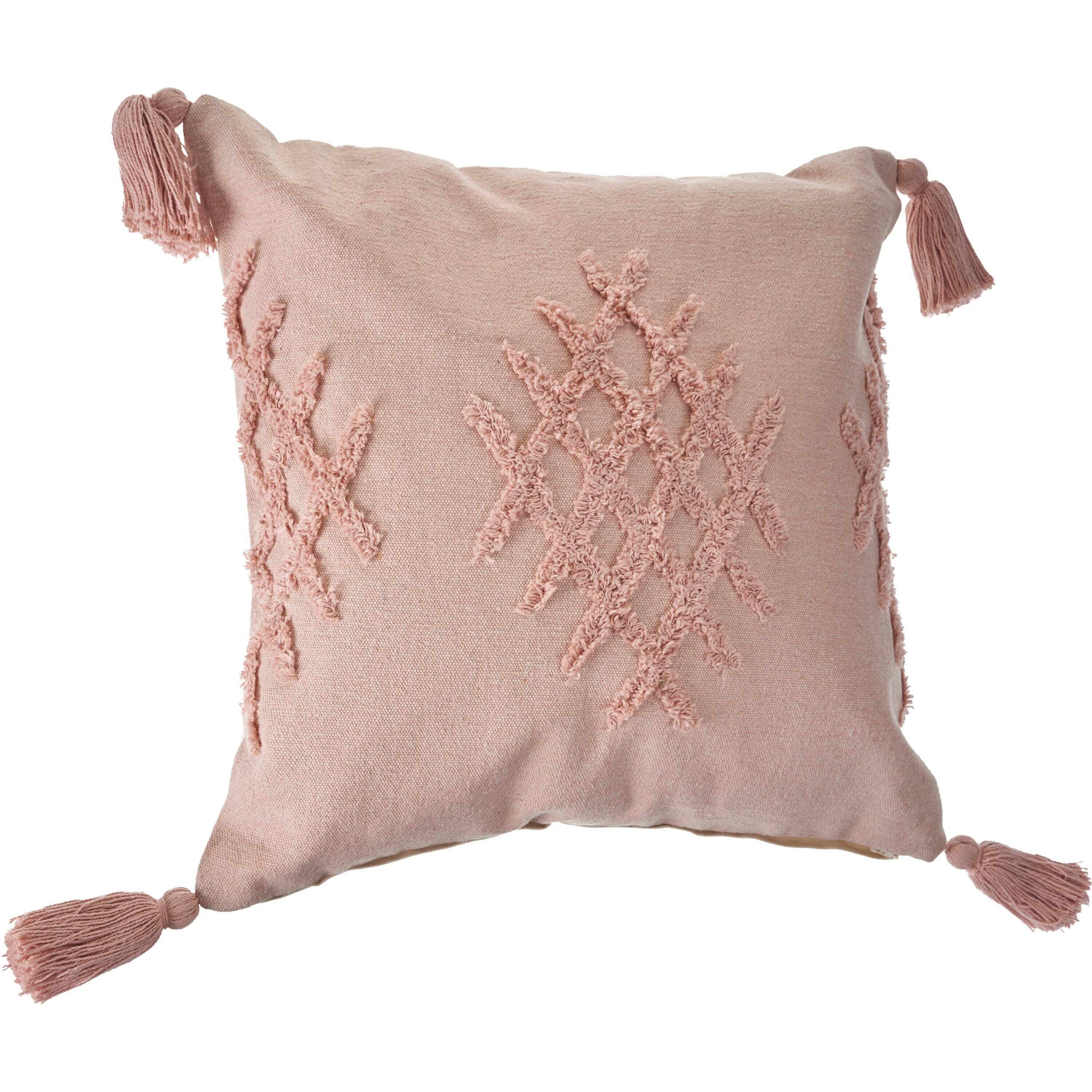 LR Home 0817A8084934J8 Oslo 20-in x 20-in Blush Pink Square Indoor Decorative Pillow