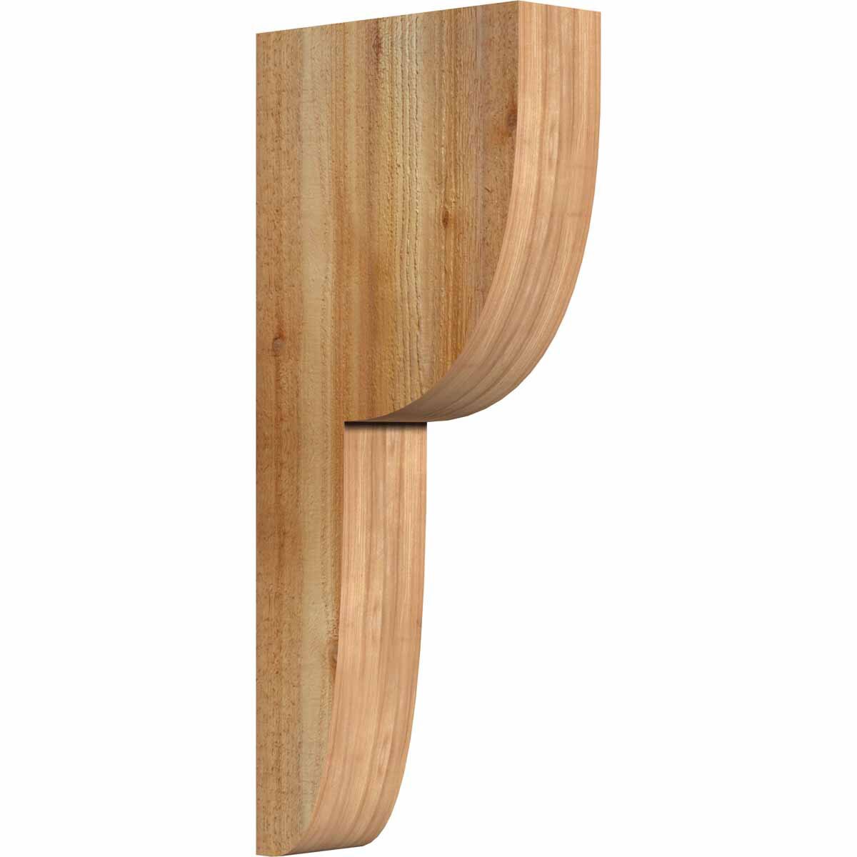 Ekena Millwork COR04X12X28CRE00RWR 4-in x 12-in x 28-in Crestline Unfinished Western red cedar Wood Paintable/Stainable Corbel