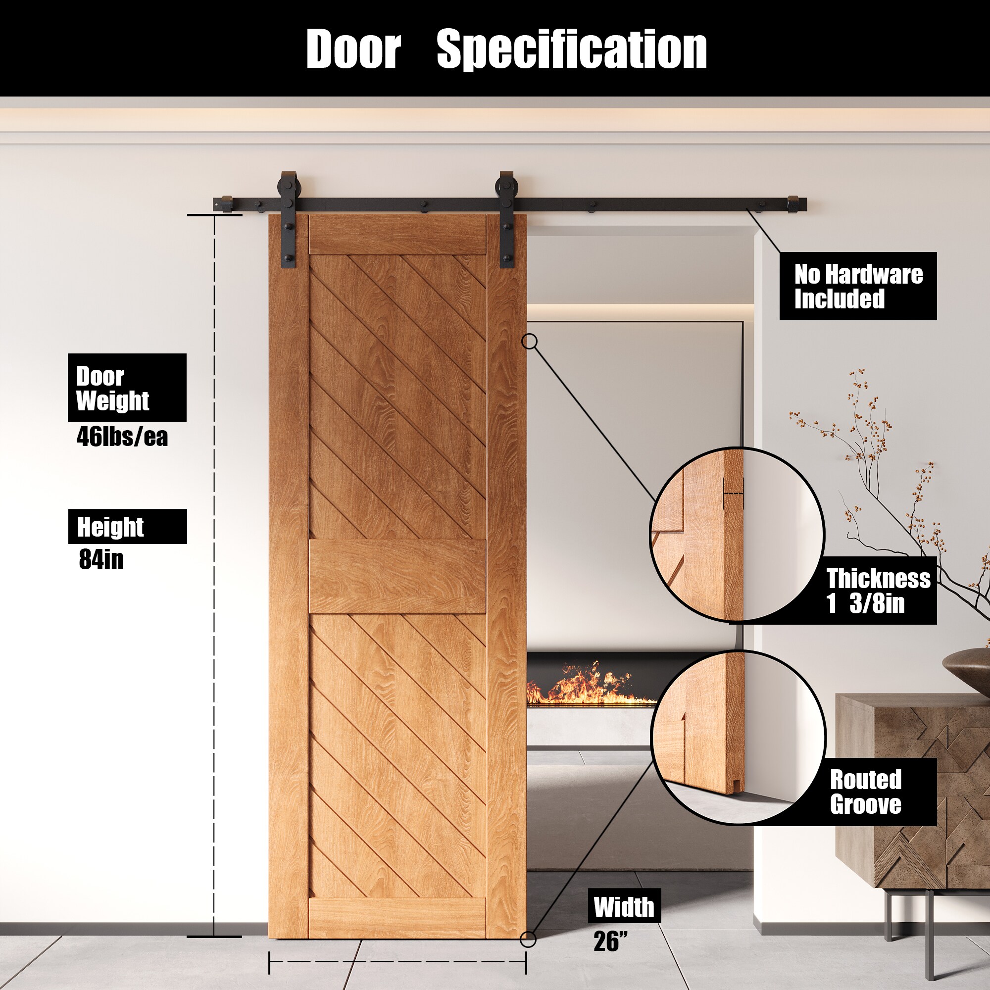 HOMACER XT2-2684-EA Barn-Doors - View #2
