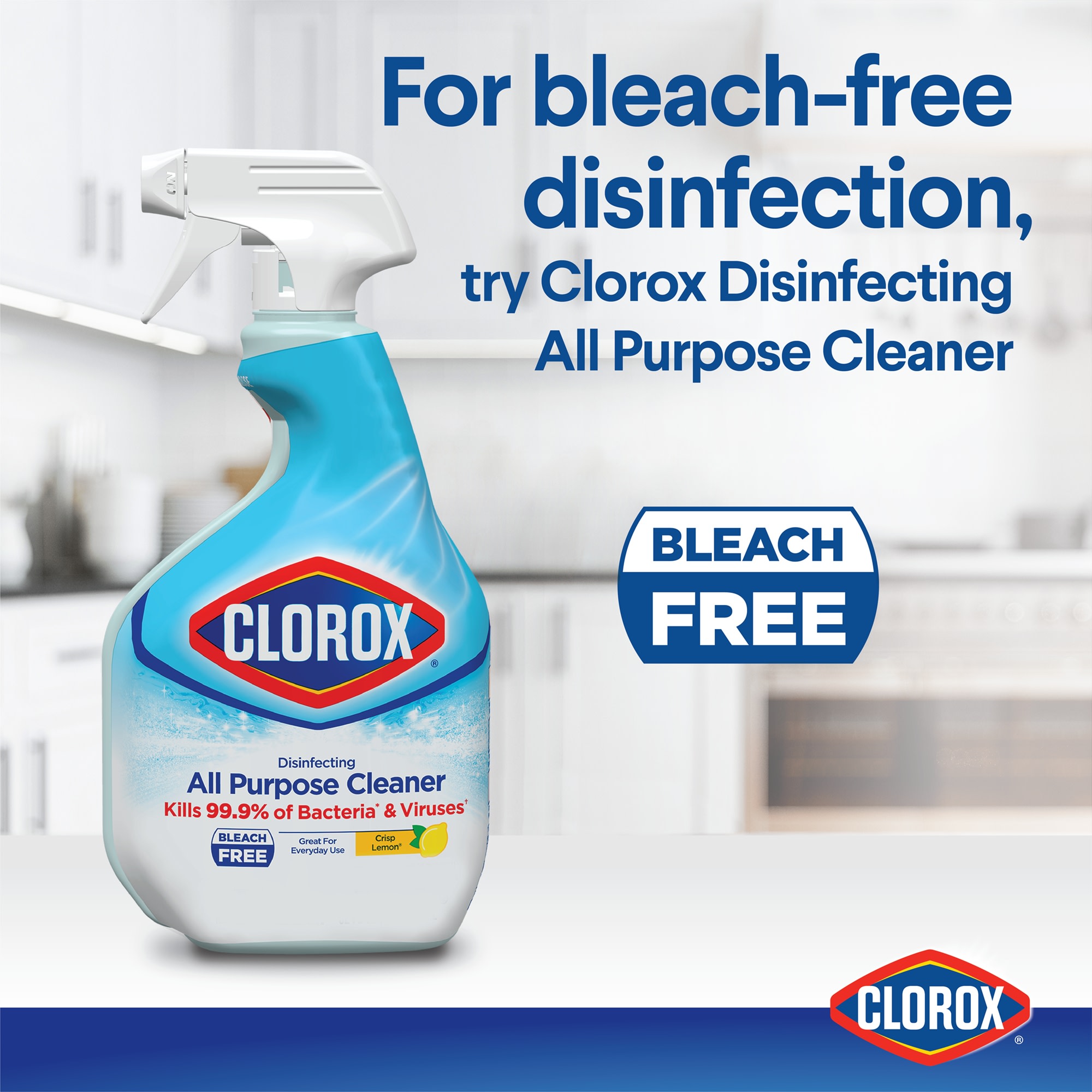Clorox Crisp Lemon Disinfecting All Purpose Bleach Free Cleaner, 32 FL OZ