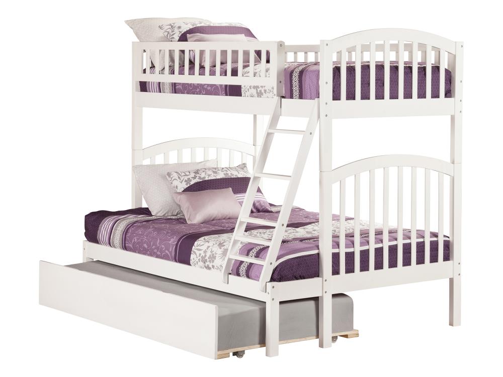 AFI Furnishings AB64272 Richland Bunk Bed Twin over Full with Full Size Urban Trundle Bed in White
