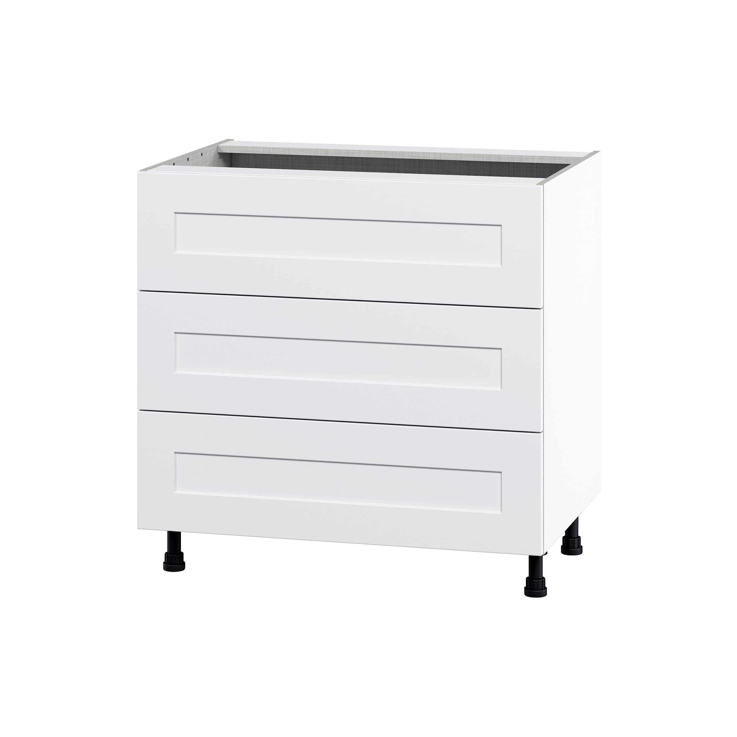 Hugo&Borg DSBCT3D36A-JO Jolie 36-in W x 34.5-in H x 24-in D Warm White 3 -Drawers Drawer Base Fully assembled Cabinet Shaker)