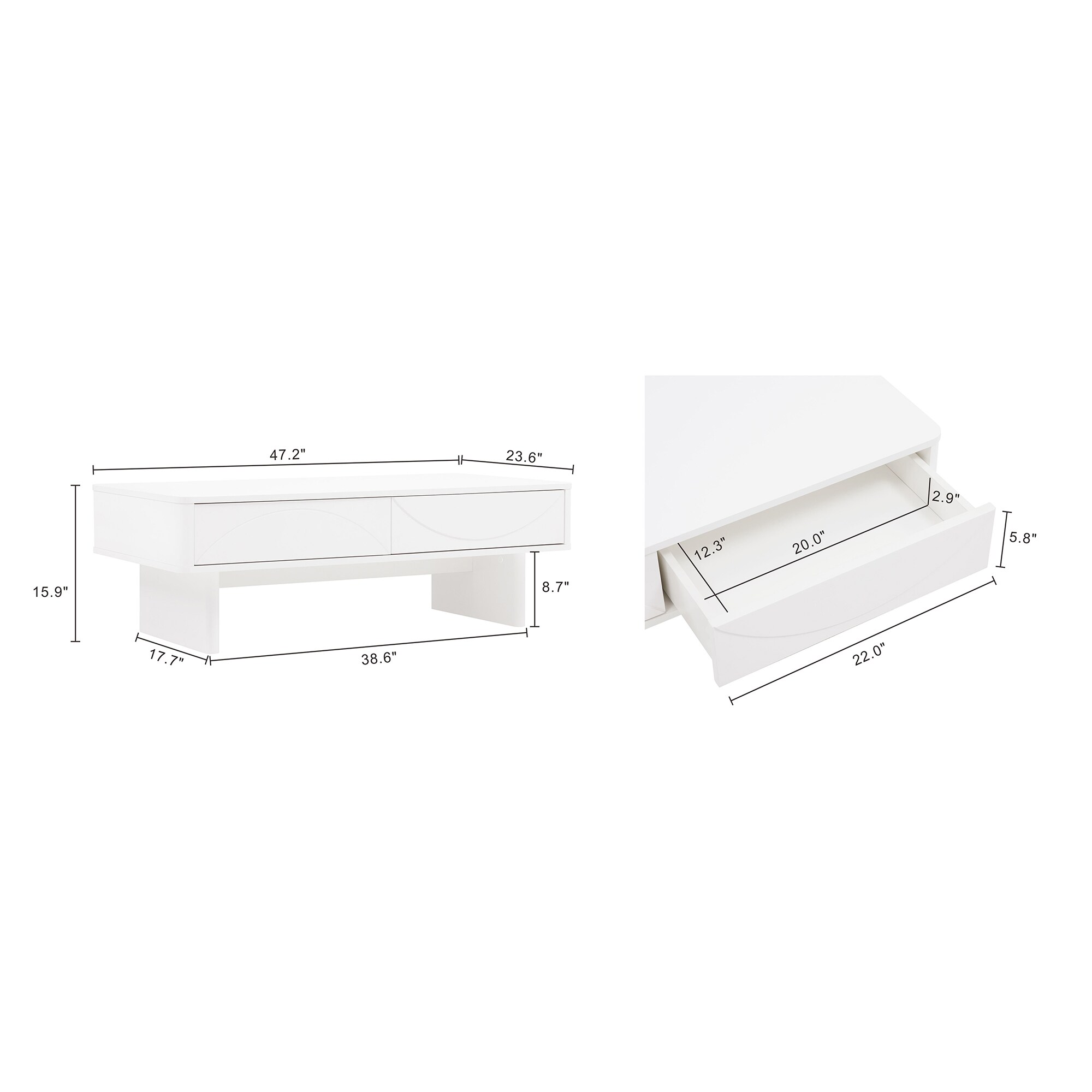 Manhattan Comfort CT020-WH Coffee-Tables - View #3