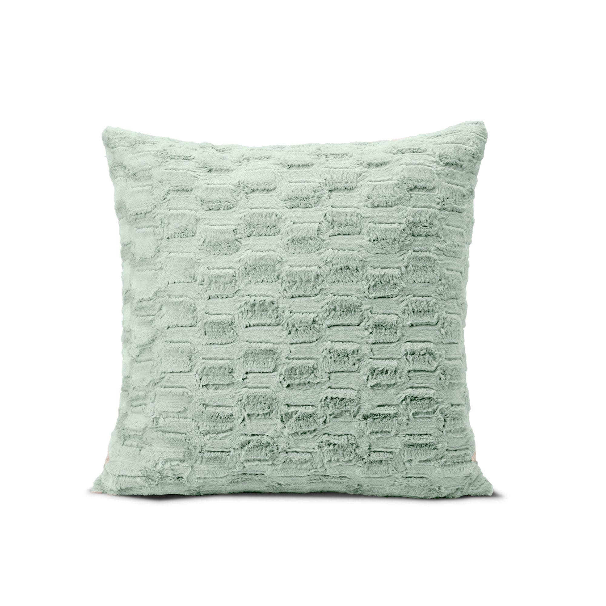 Northwest HGTV Art Deco Brushed Faux Fur Pillow Quietude 22 x 22 inches