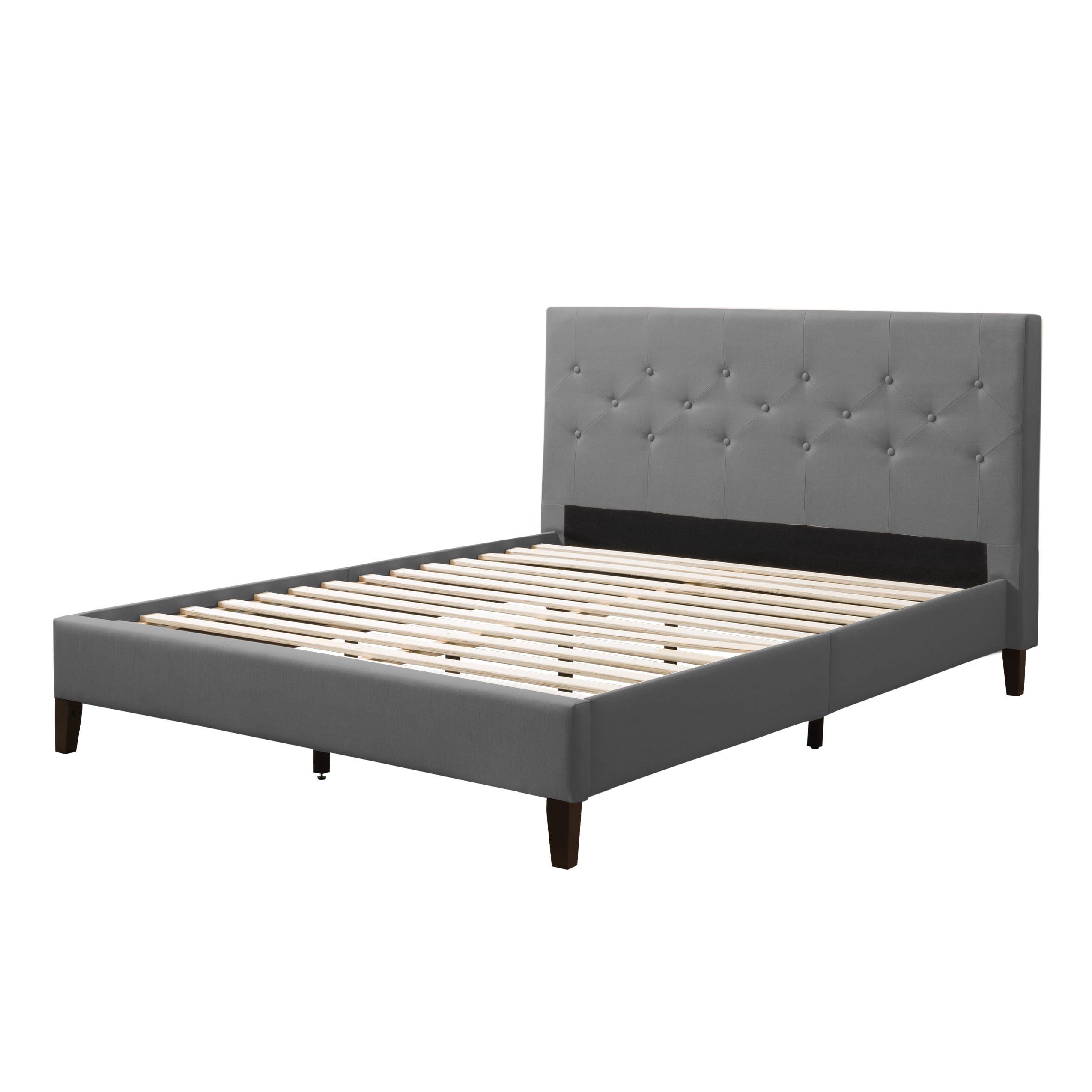 CorLiving BRH-104-Q Nova Ridge Light grey Queen Upholstered Panel Bed