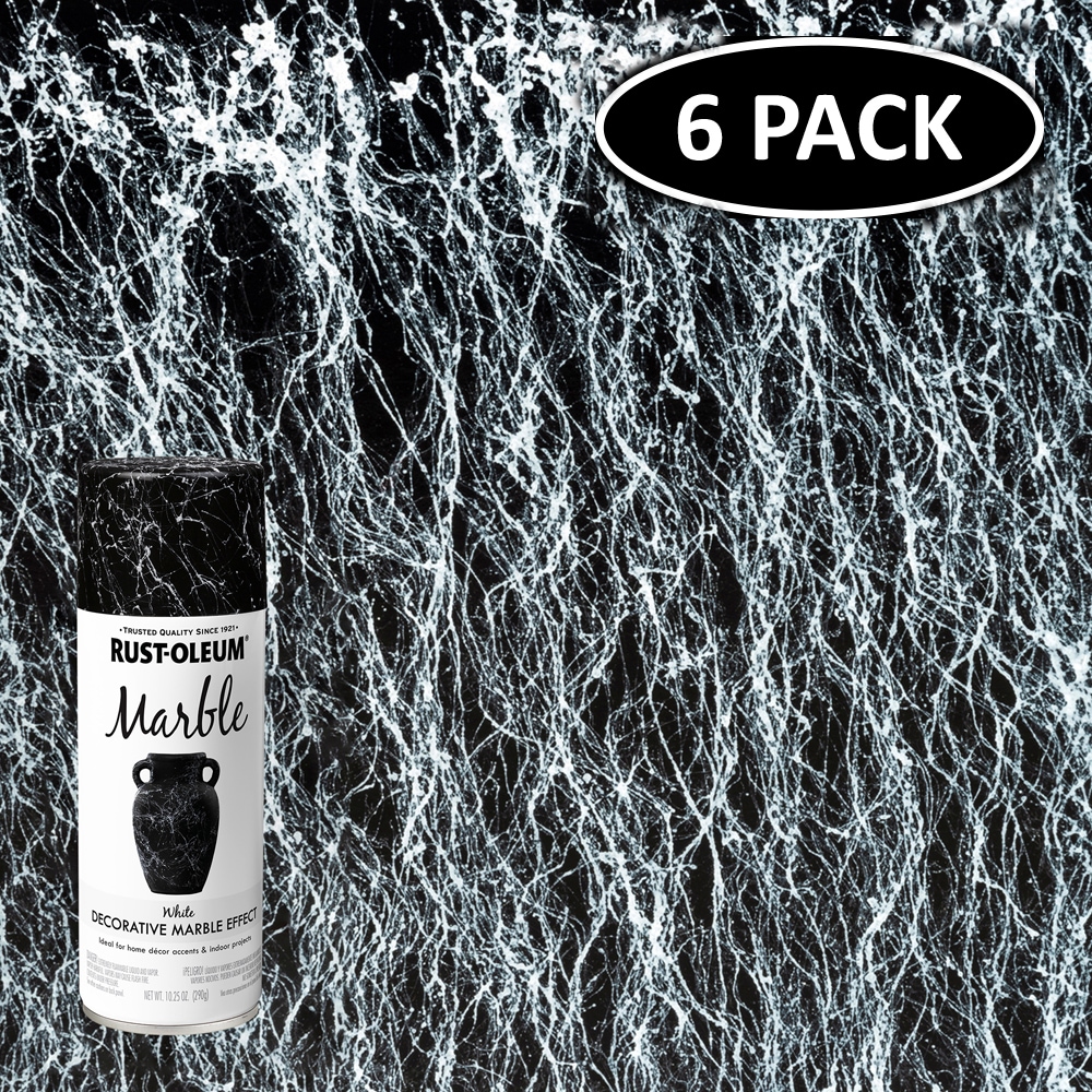 Rust-Oleum 372487SOS Specialty Marble 6 -Pack Flat White Spray paint ( NET WT. 11-oz )