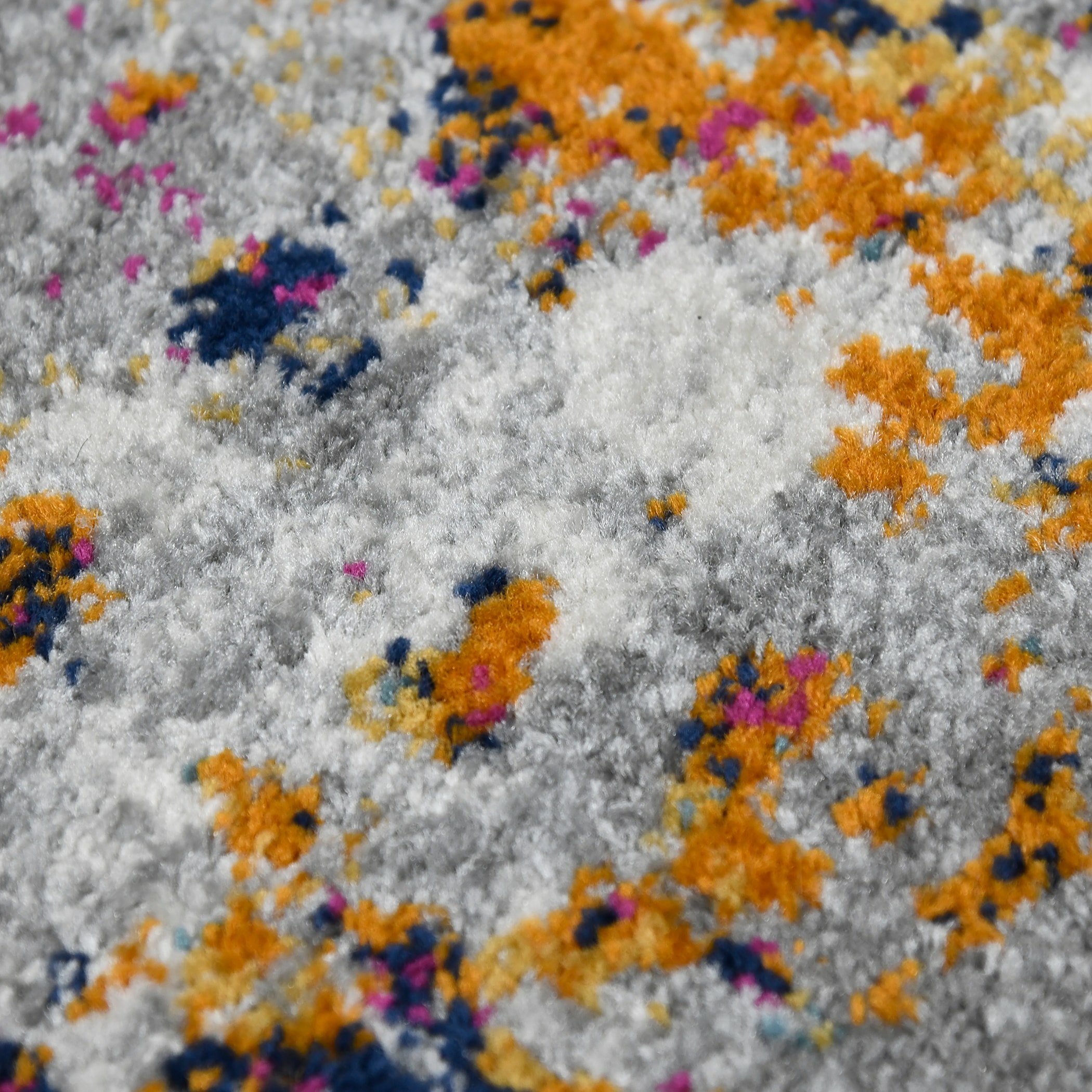 Blue and Multicolor Abstract Synthetic Rectangular Rug