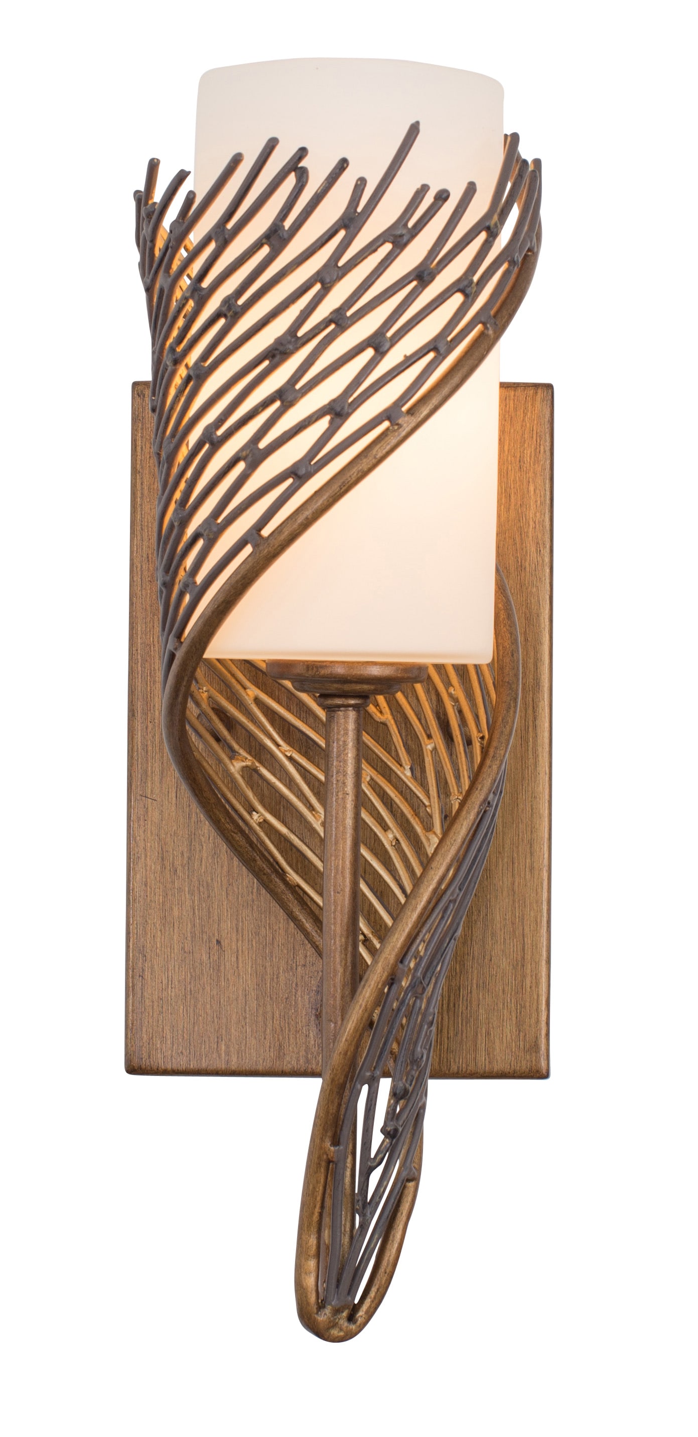 Varaluz 240K01HO Flow 4.5-in W 1-Light Hammered Ore Transitional Wall Sconce