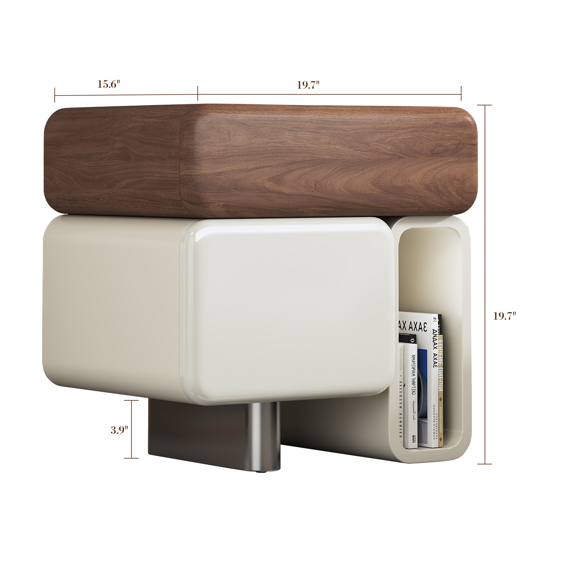 Oizaye DB-NT-011-L Brown Walnut Nightstand