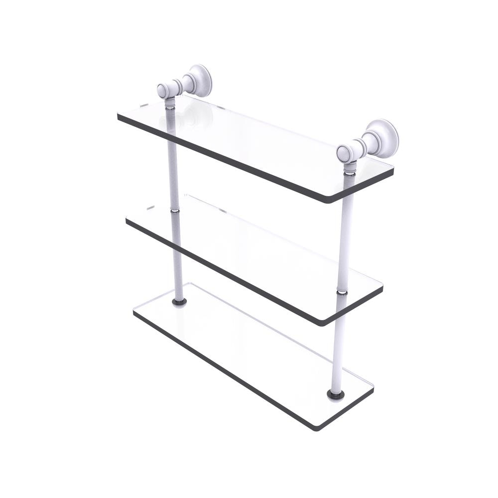 Allied Brass CL-5-16-WHM Carolina Matte White 3 -Tier Wall mount Bathroom Shelf ( 16-in x 16-in x 5-in )
