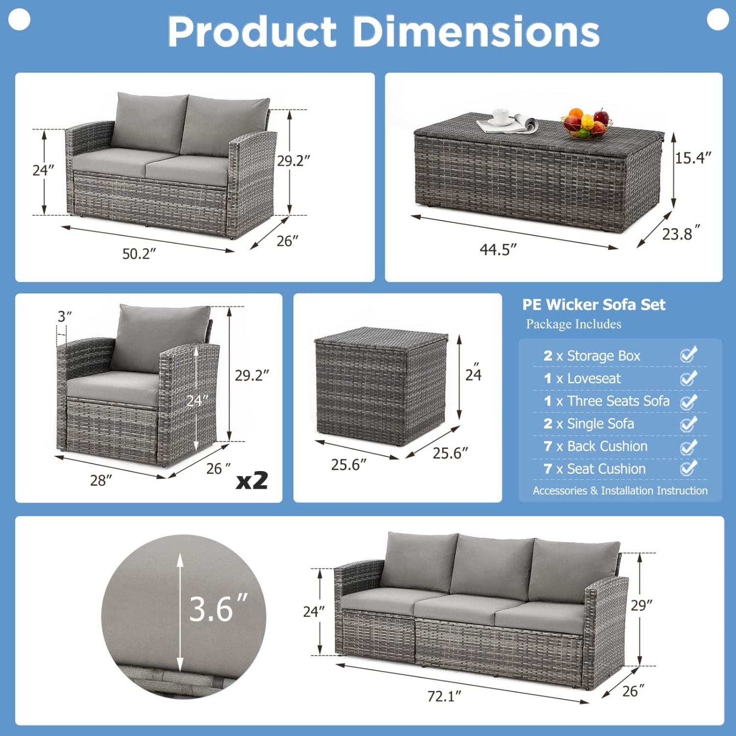 AECOJOY 16080GR-LS01 Patio-Sofas-Daybeds - View #4
