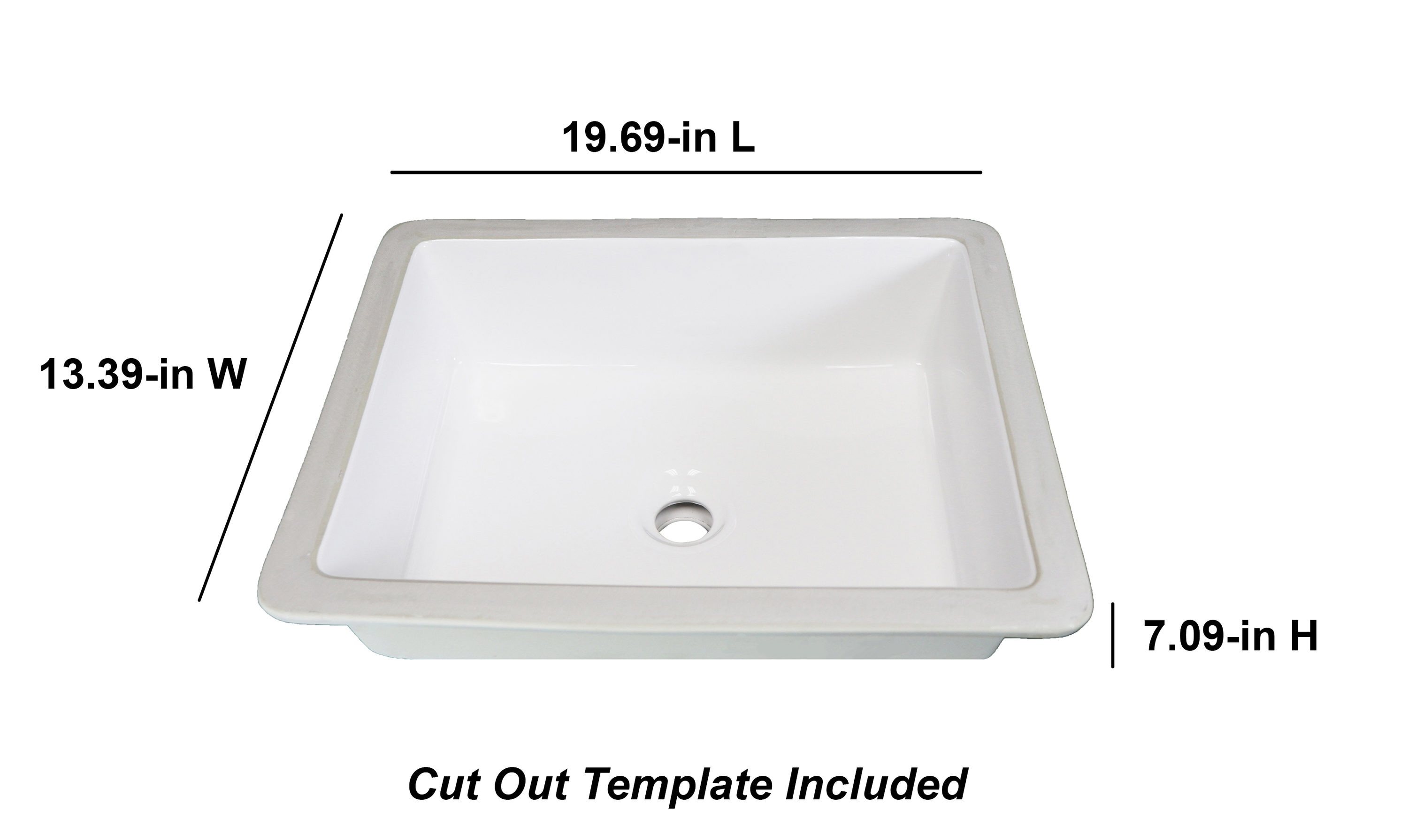 allen + roth White Drop-In Rectangular Traditional Bathroom Sink (21.26-in  x 18.5-in) at