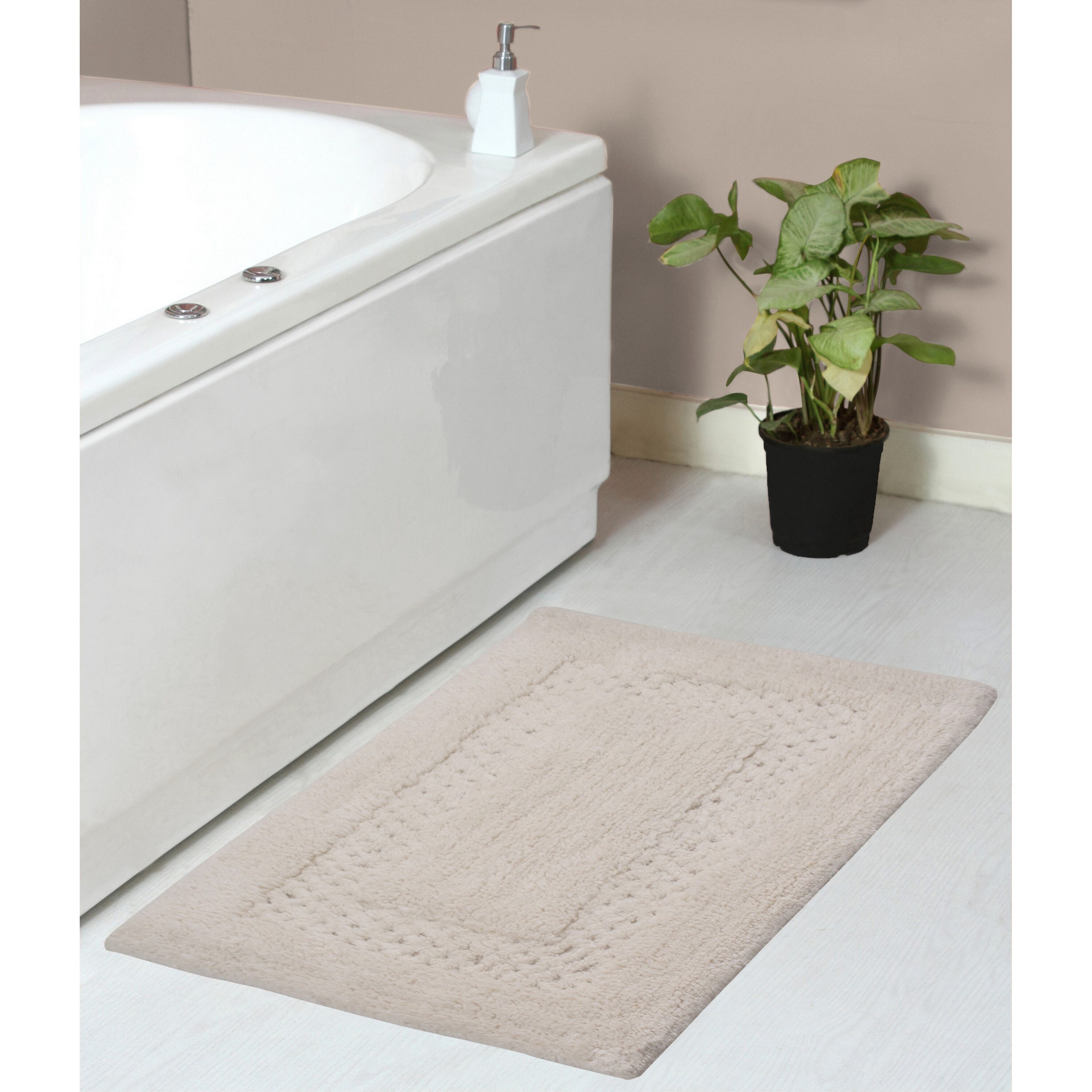 Home Weavers BCL2134NA Classy 21-Inches x 34-Inches Ivory Cotton Bath rug