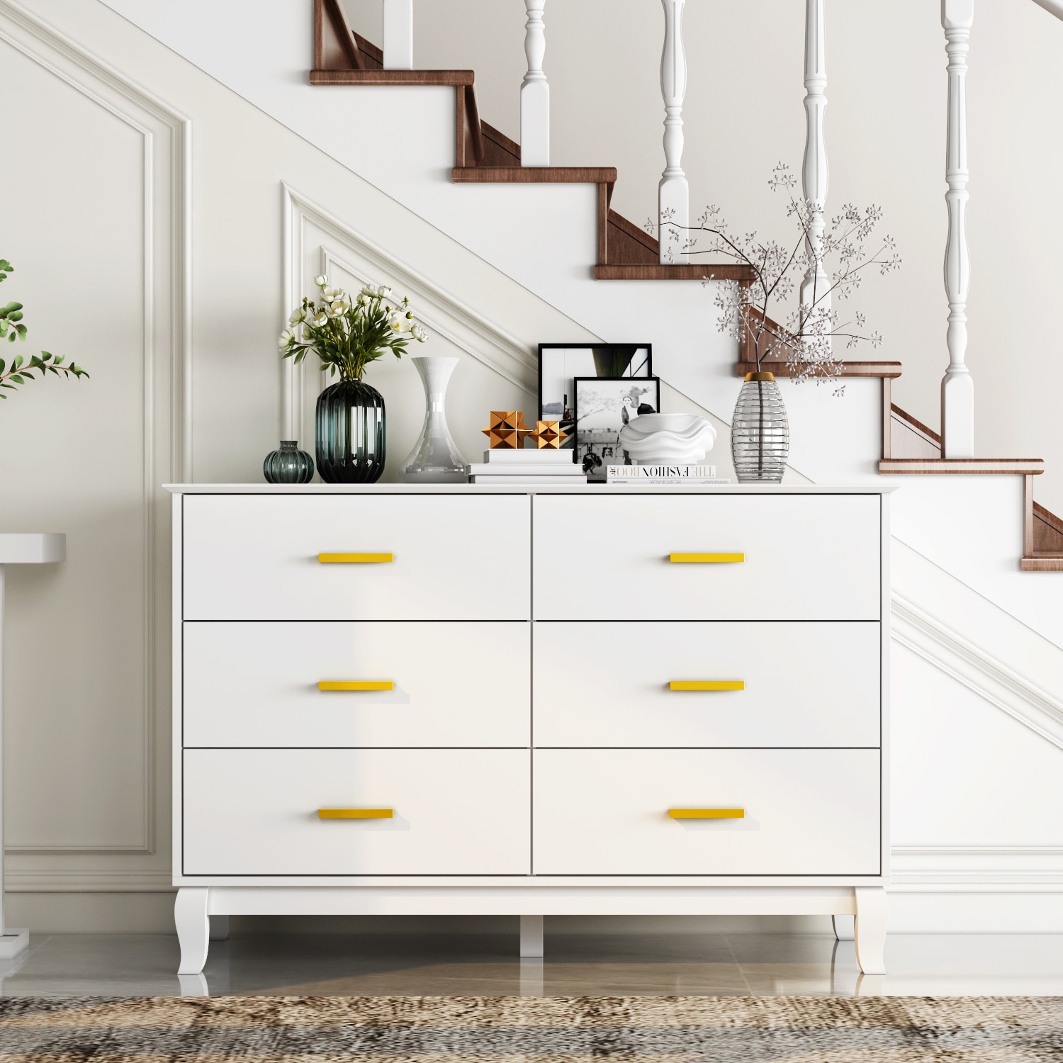 FUFU&GAGA CX0021-02 White 9 -Drawer Standard dresser