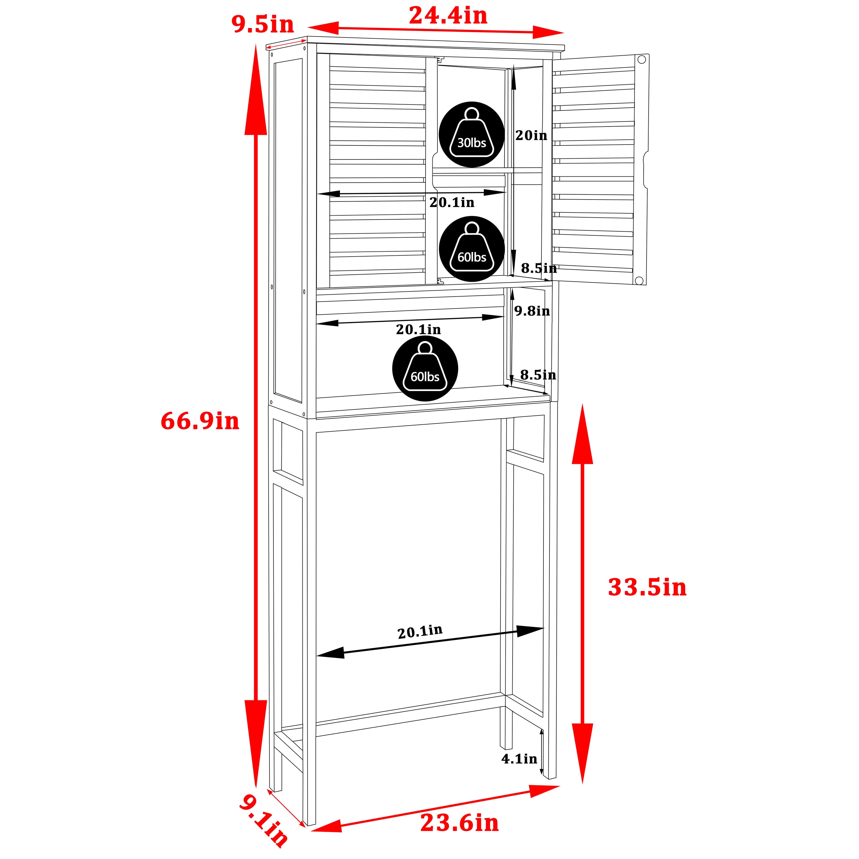 VEIKOUS BAMBOO TOILET -02 etageres - View #3