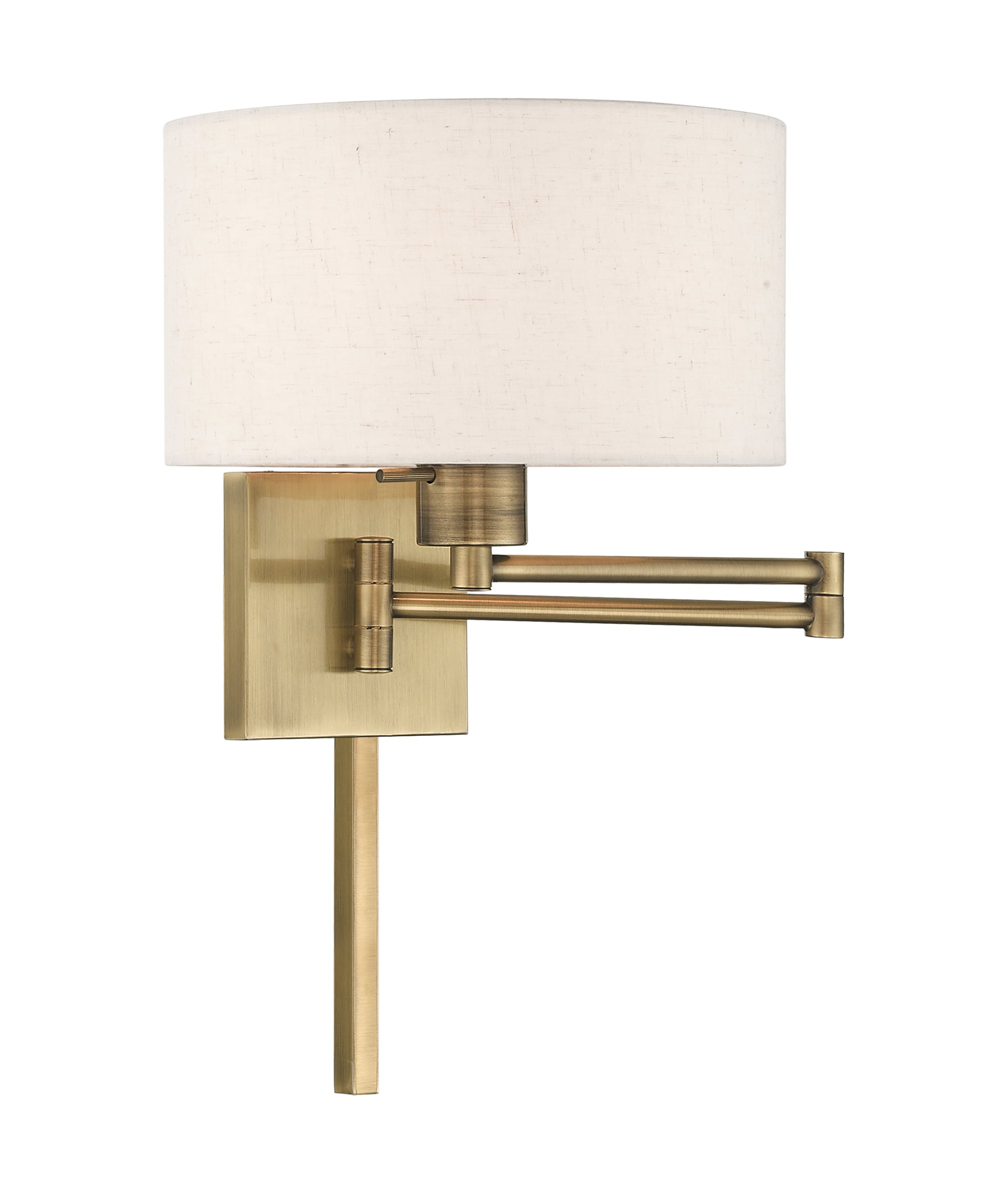 Livex Lighting 40037-01 Swing Arm Wall Lamps 11-in W 1 -Light Antique Brass Transitional Wall Sconce