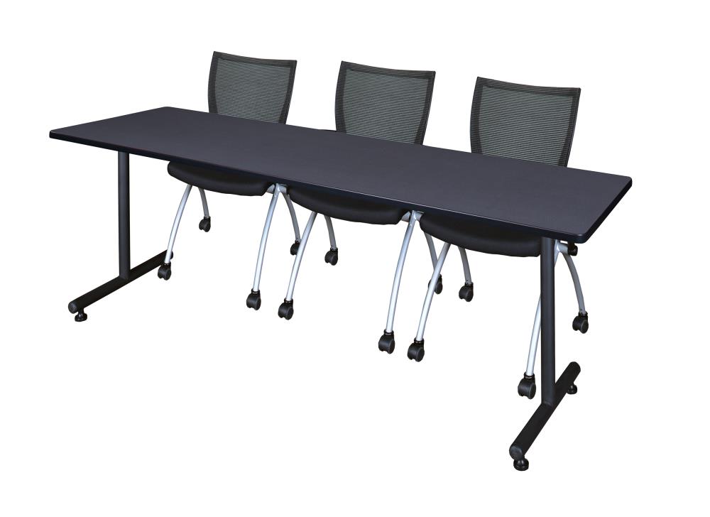 Regency MKTRCT8424GY09BK Training Gray 4-Person Training Table (84-in W x 29-in H)