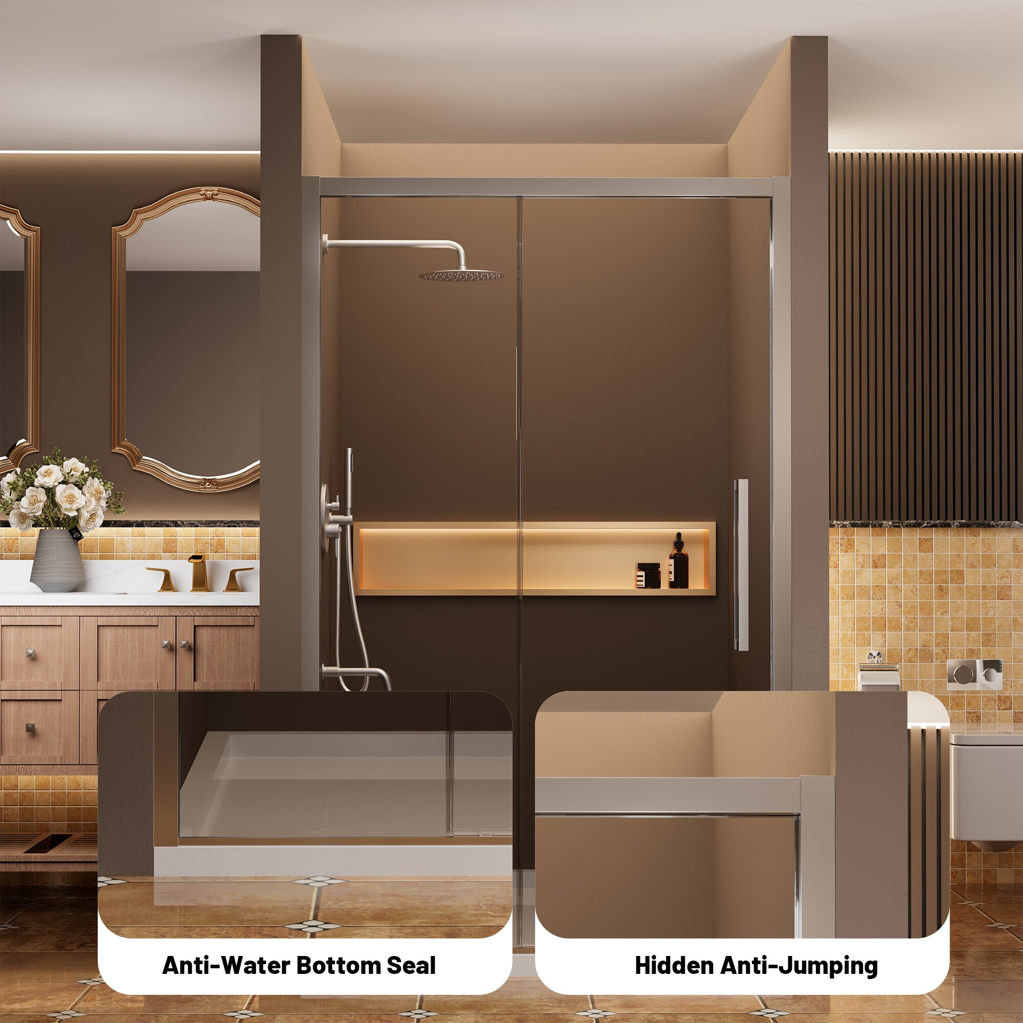 CASAINC CA-GLS4-4876CH Shower-Doors - View #3