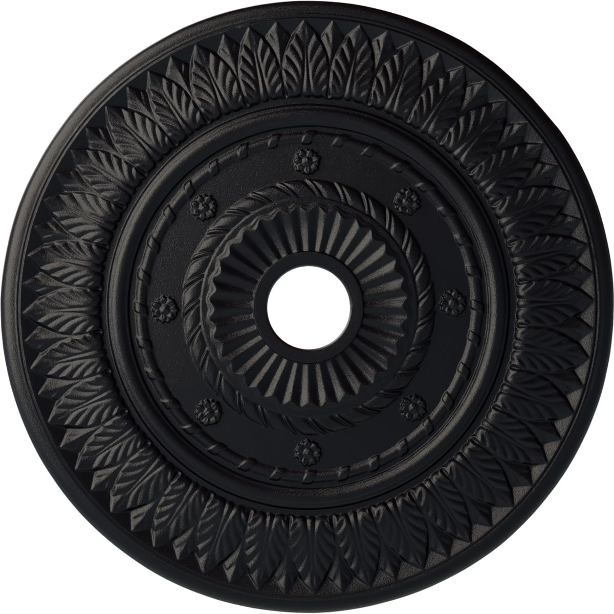 Ekena Millwork CM26LFSGS Leaf 26.75-in W x 26.75-in L Painted Steel Gray Polyurethane Whole Ceiling Medallion