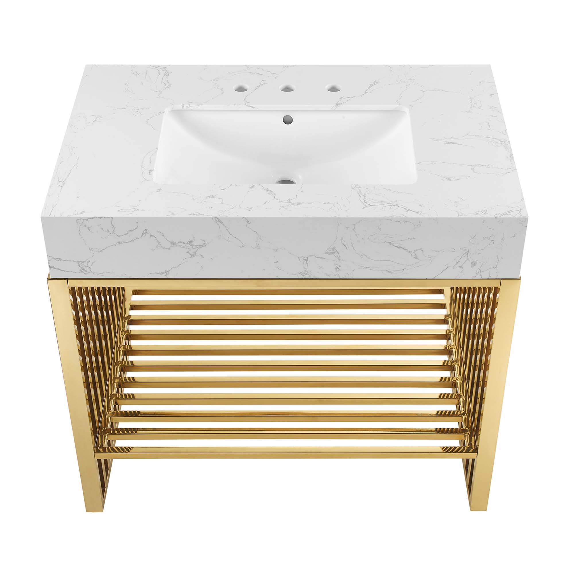 Modway EEI-6107-WHI-GLD Bath-Vanity-Combo - View #7