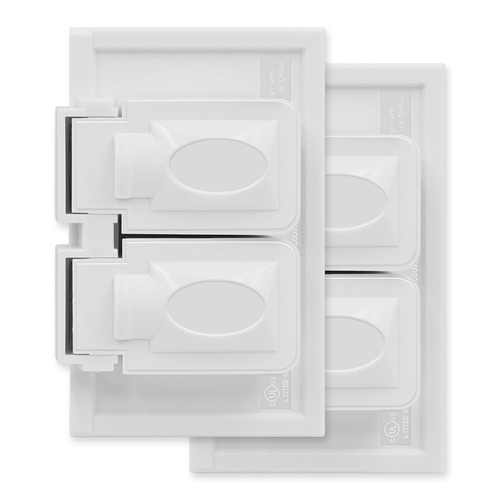Top Greener 8821-WPH-W-2PCS 1 -Gang Standard Size White Polycarbonate Outdoor Duplex Wall Plate 2 -Pack