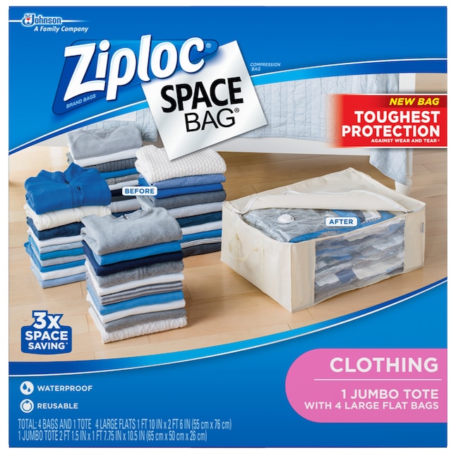 Ziploc Space Bag 5-Count Vacuum Seal Storage Bags in the Plastic
