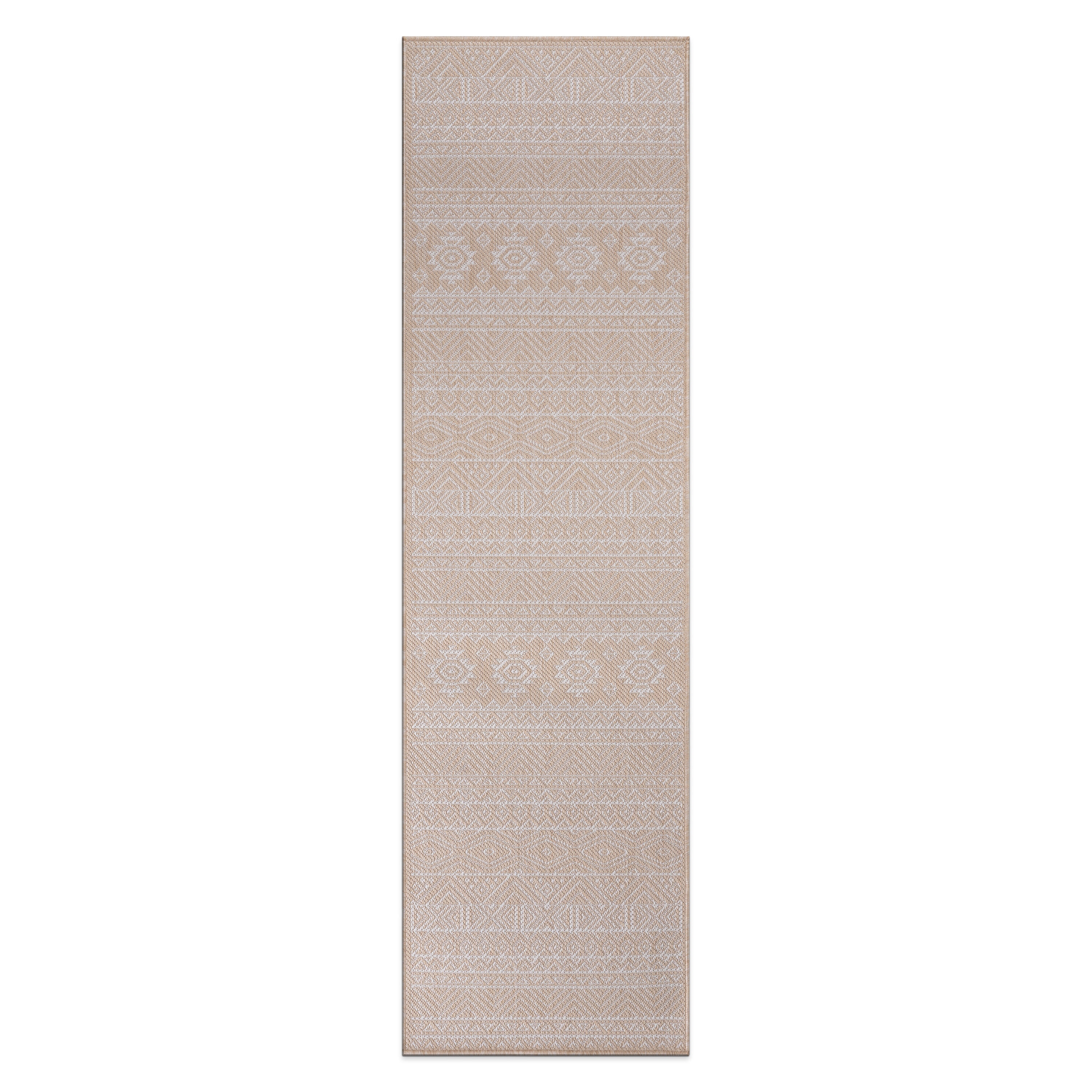 World Rug Gallery 124NATURAL2X7 Summer 2 x 7 (ft) Loomed Polypropylene Natural Rectangular Indoor/Outdoor Geometric Global Area rug