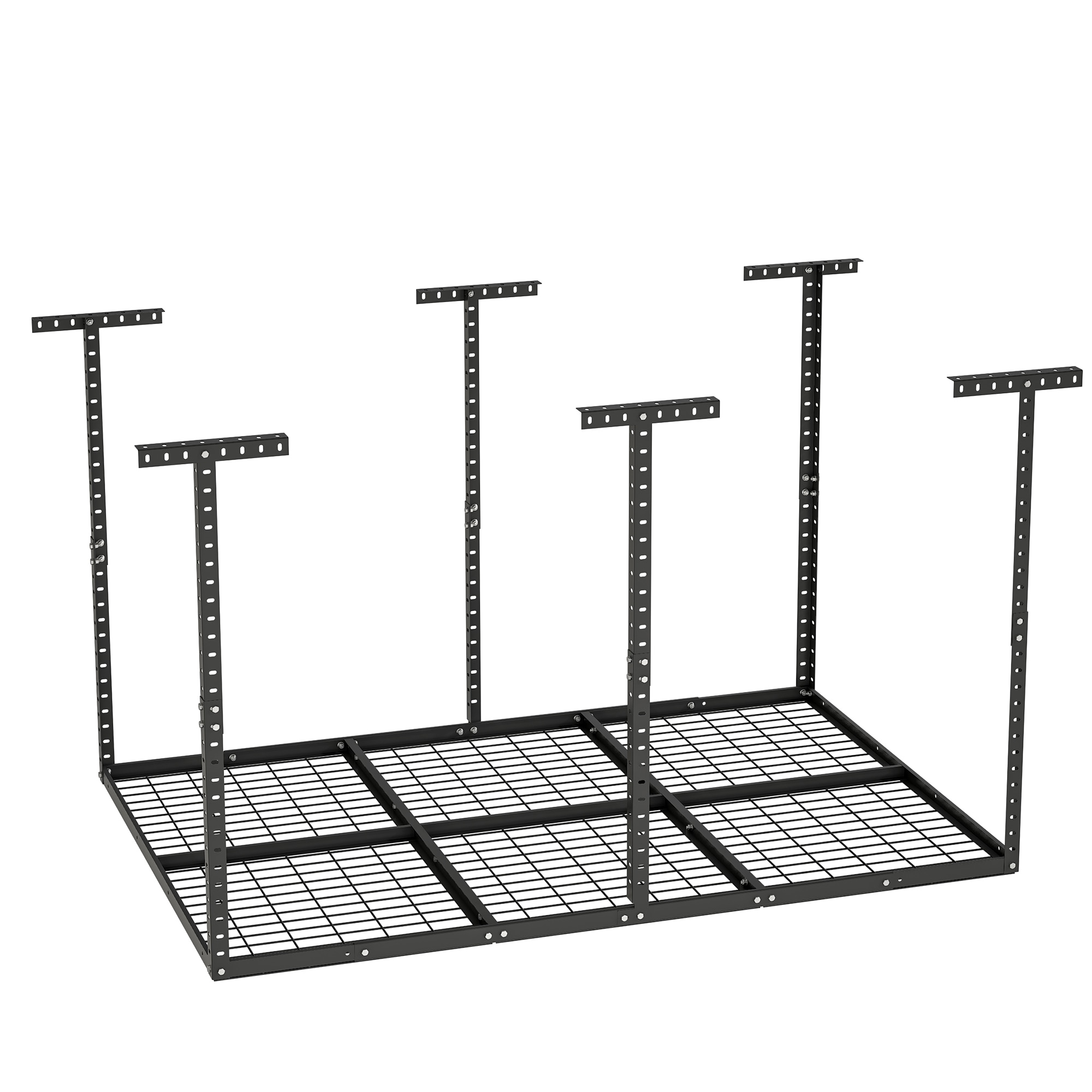 Kahomvis CX-QPW1-139 Adjustable Height Overhead Garage Storage 560-lb in Black Steel ( 72-in W x 48.2-in D )