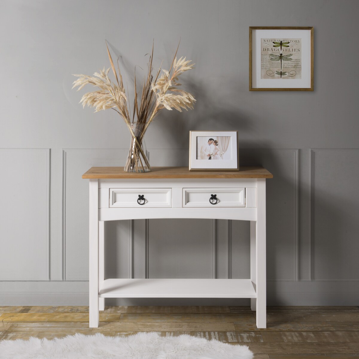 OSHOME COW934 Rustic Corona Snow Console table