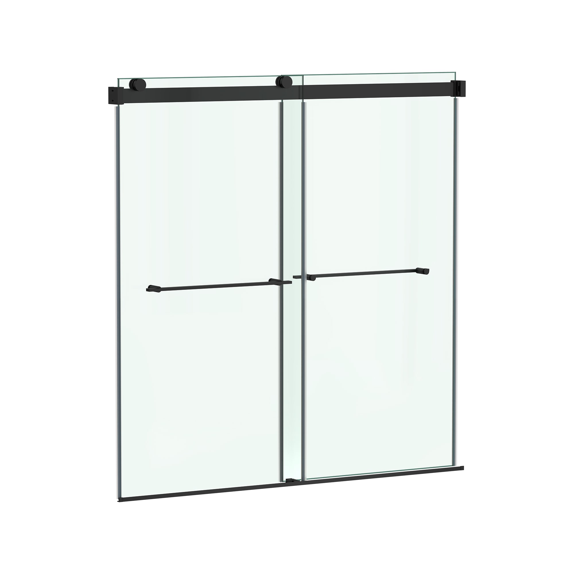 American Standard AM00853400.243 Aspirations Matte Black 58-1/2-in to 60-in W x 60-in H Frameless Bypass Sliding Bathtub door