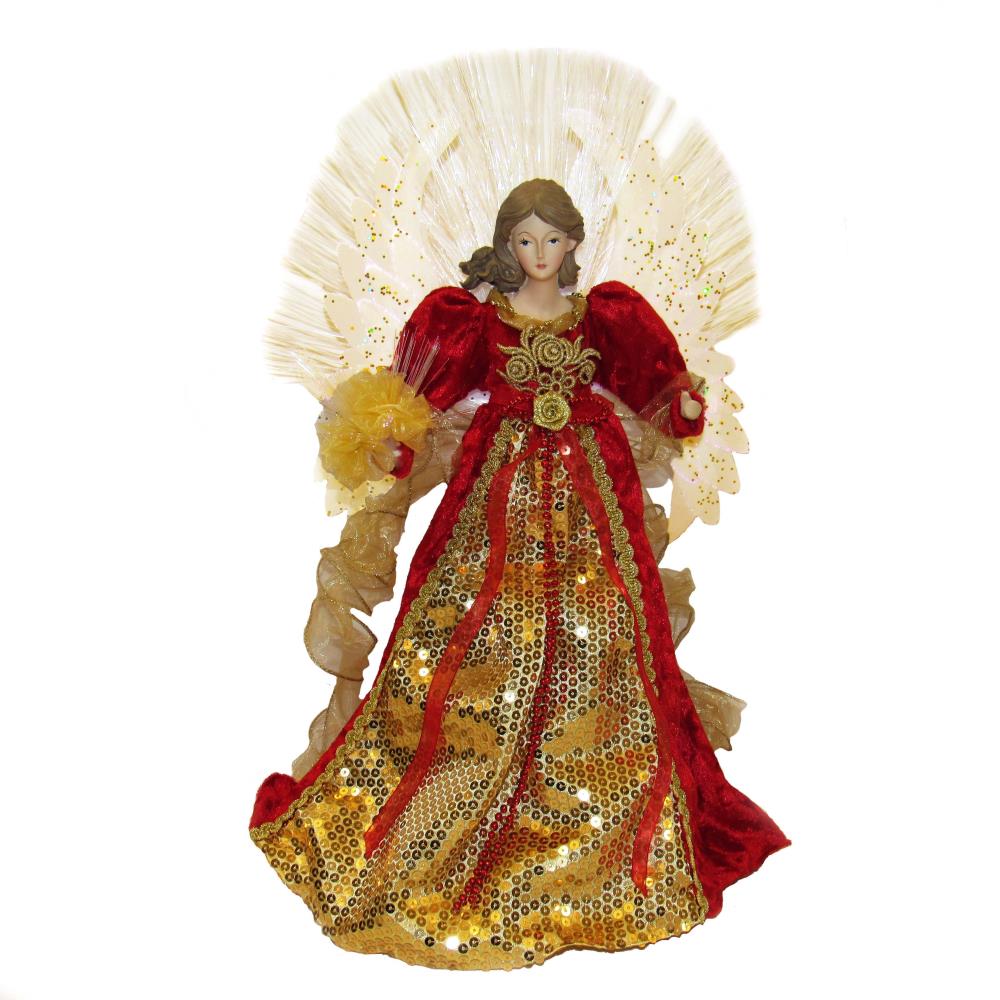 Kurt S. Adler UL2221LED 18-in Angel Red/Gold Multicolor Christmas Tree Topper