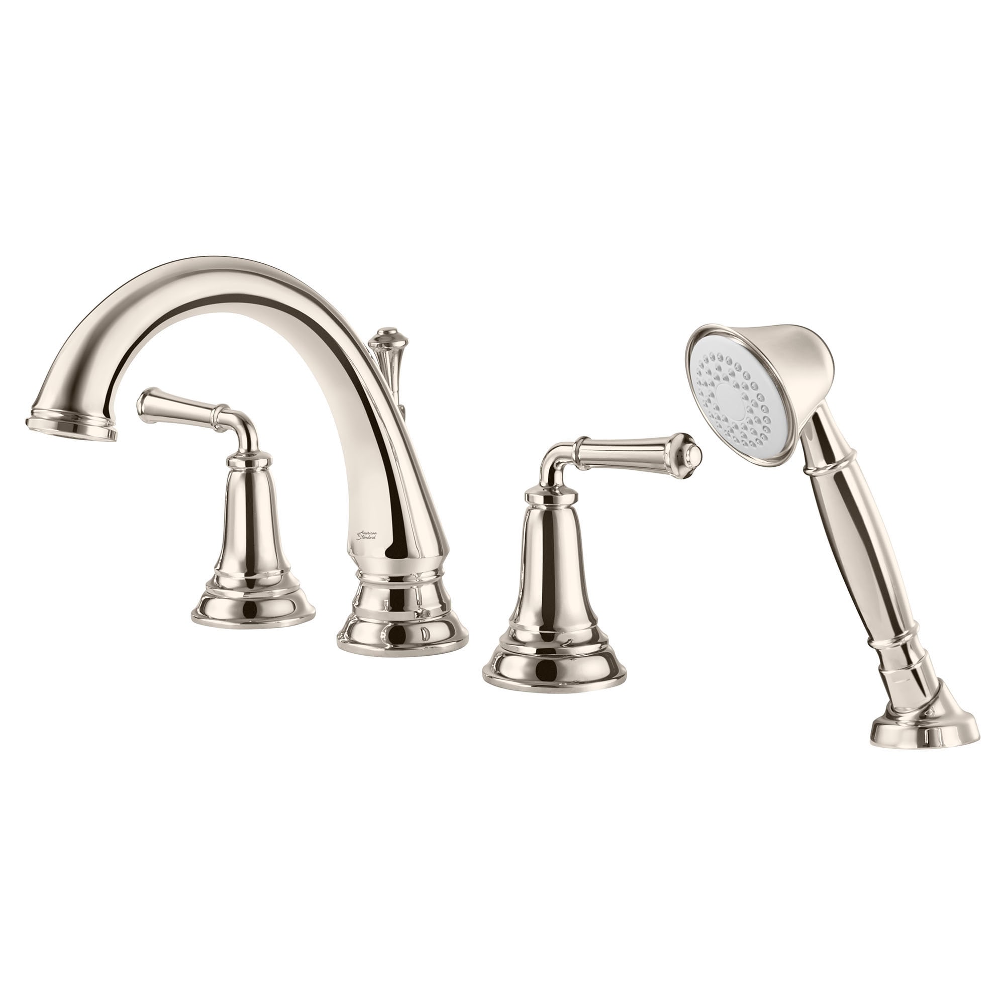 American Standard Delancey Polished Nickel 2-handle Deck-mount Roman ...