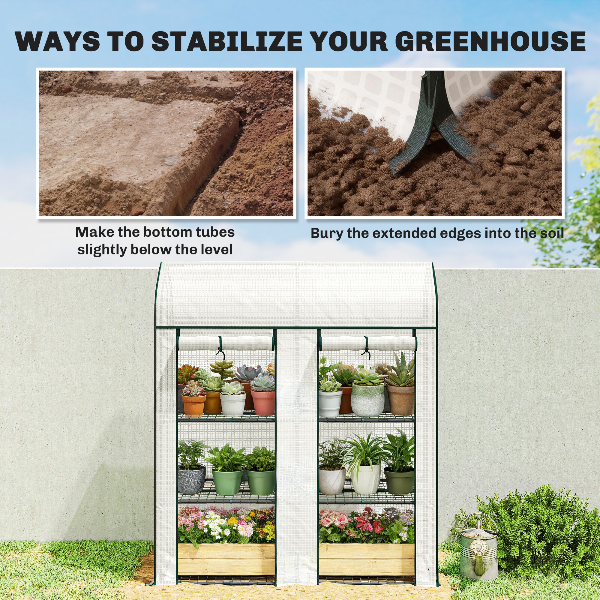 Outsunny 84H-556V00WT greenhouses - View #5