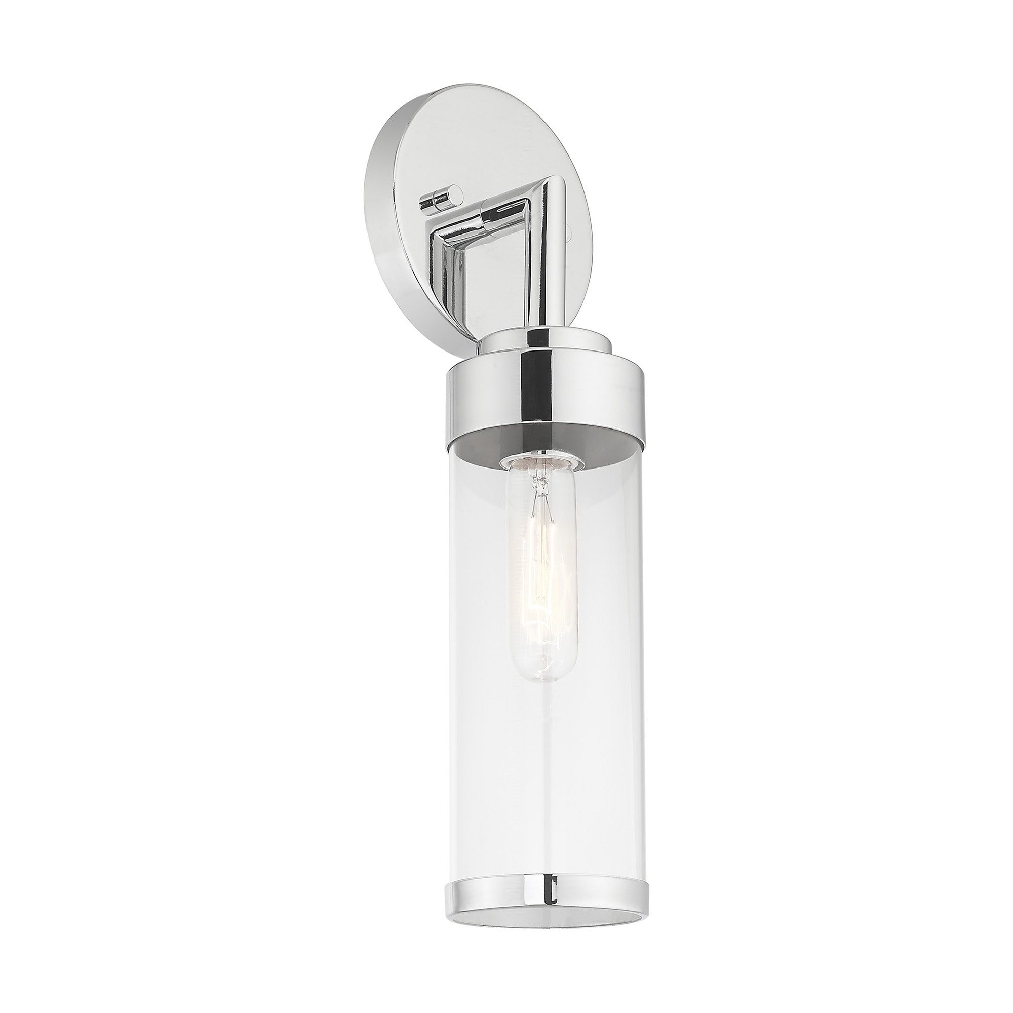 Polished Chrome Clear Glass Single Light Sconce